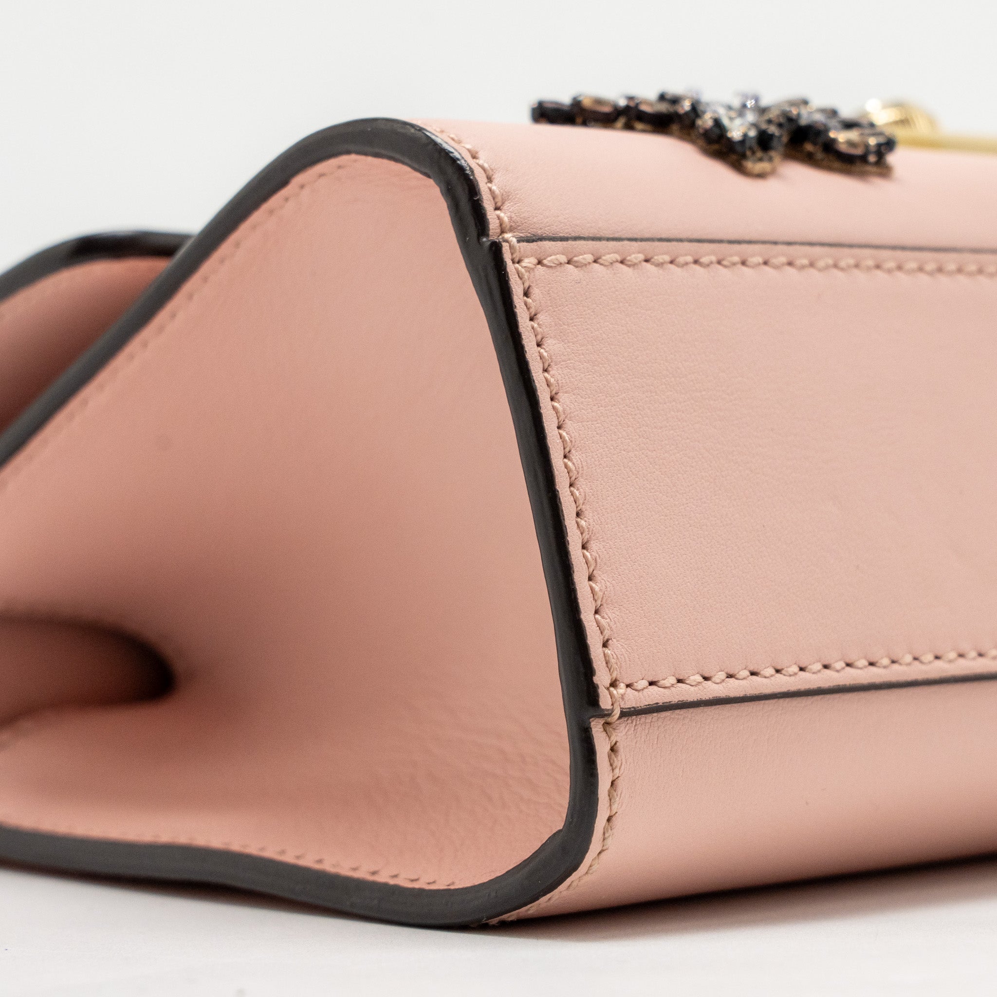 GUCCI PADLOCK CHAIN BAG CRYSTAL STARS CALFSKIN PINK GHW