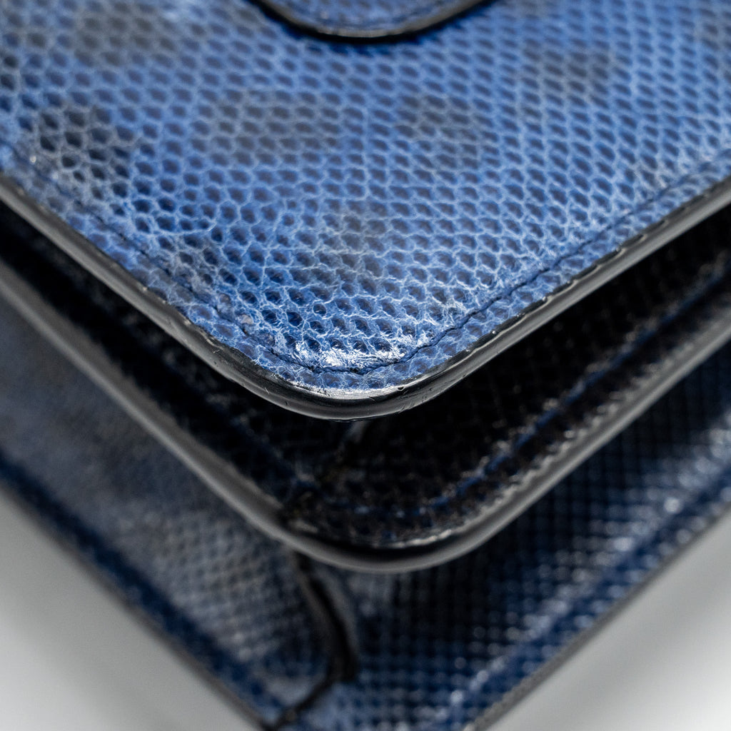 BVLGARI SERPENTI SHOULDER BAG KARUNG SKIN DARK BLUE LGHW