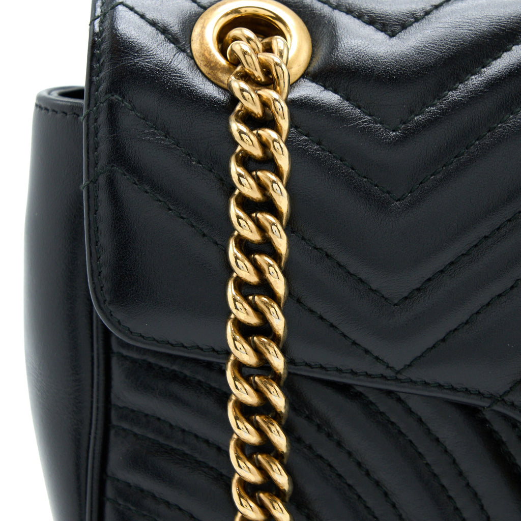 GUCCI SMALL MARMONT CALFSKIN BLACK GHW