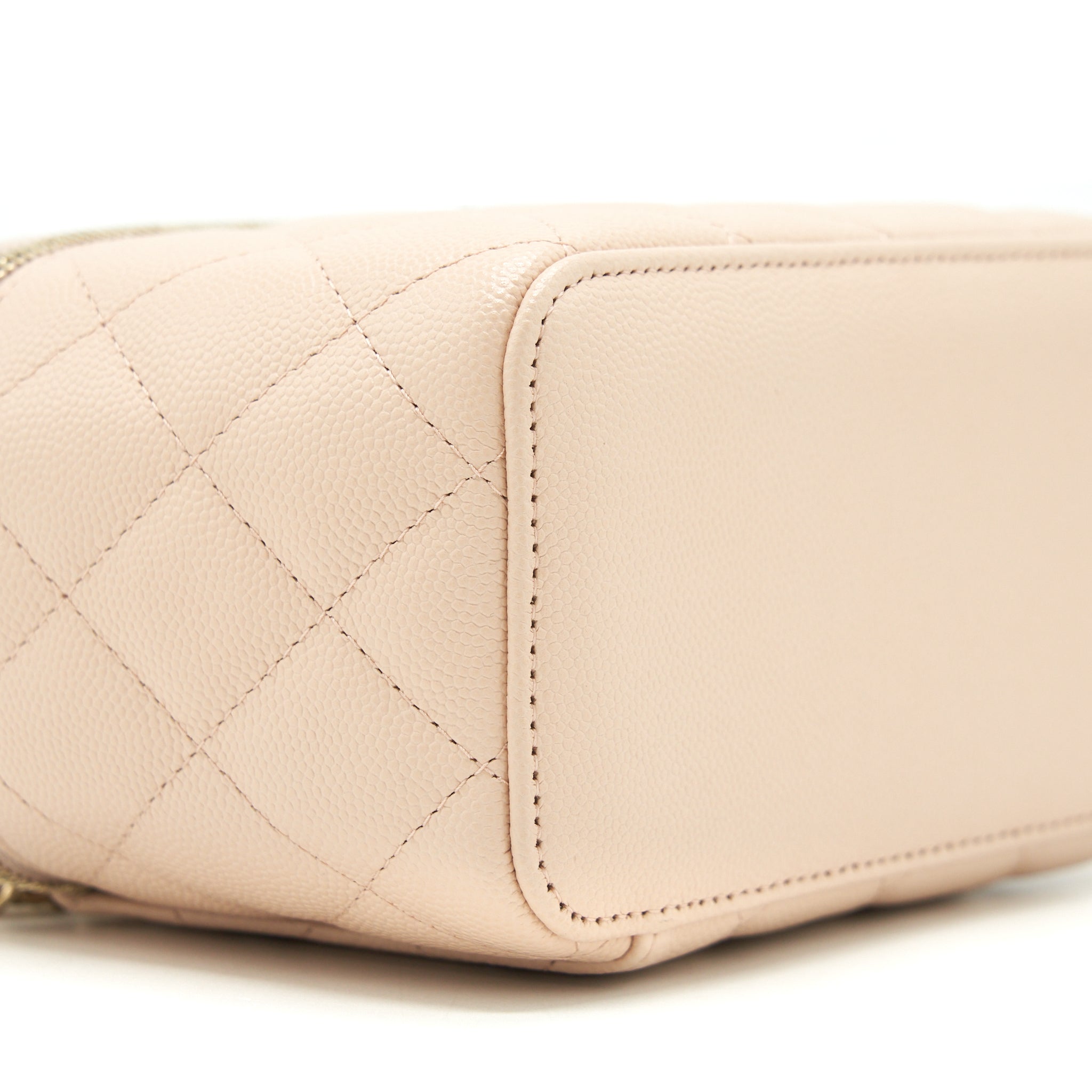 CHANEL LONG VANITY CASE CAVIAR NUDE PINK LGHW