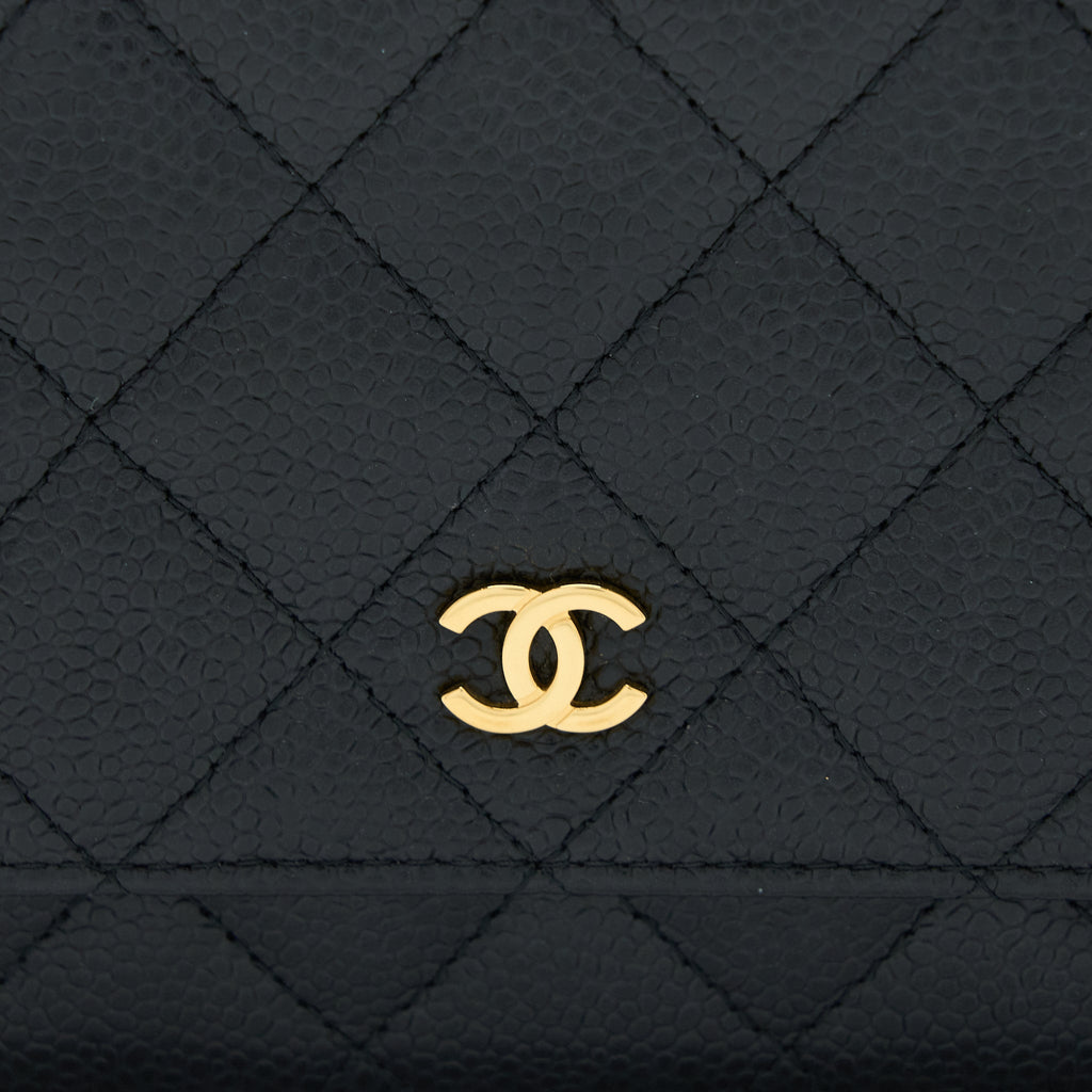 CHANEL CLASSIC WALLET ON CHAIN CAVIAR BLACK GHW