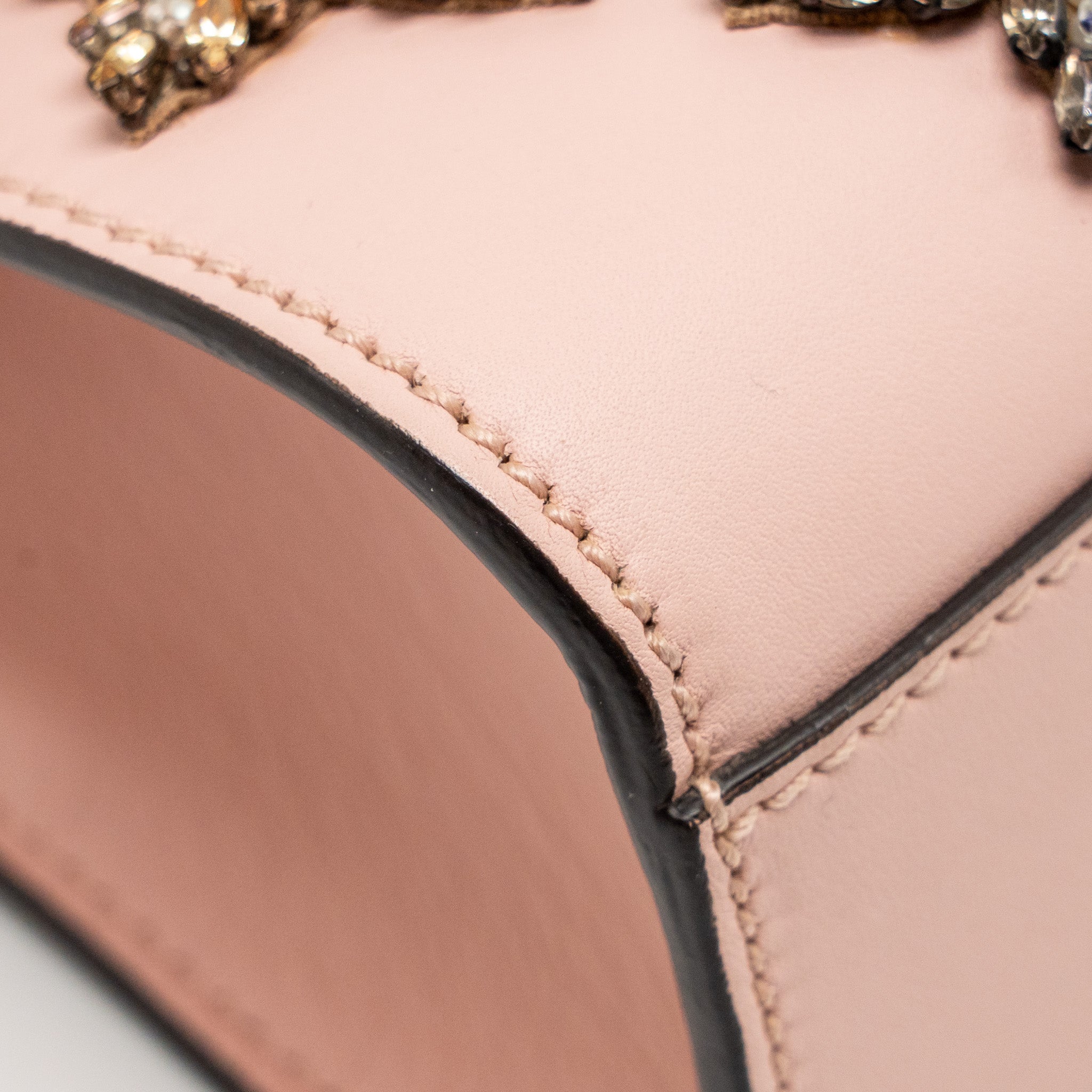 GUCCI PADLOCK CHAIN BAG CRYSTAL STARS CALFSKIN PINK GHW