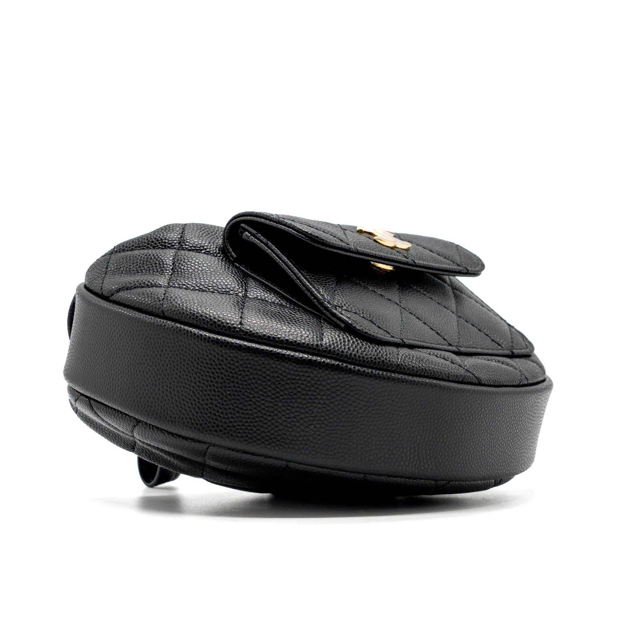 CHANEL 23B ROUND CLUTCH CAVIAR BLACK GHW (MICROCHIP)