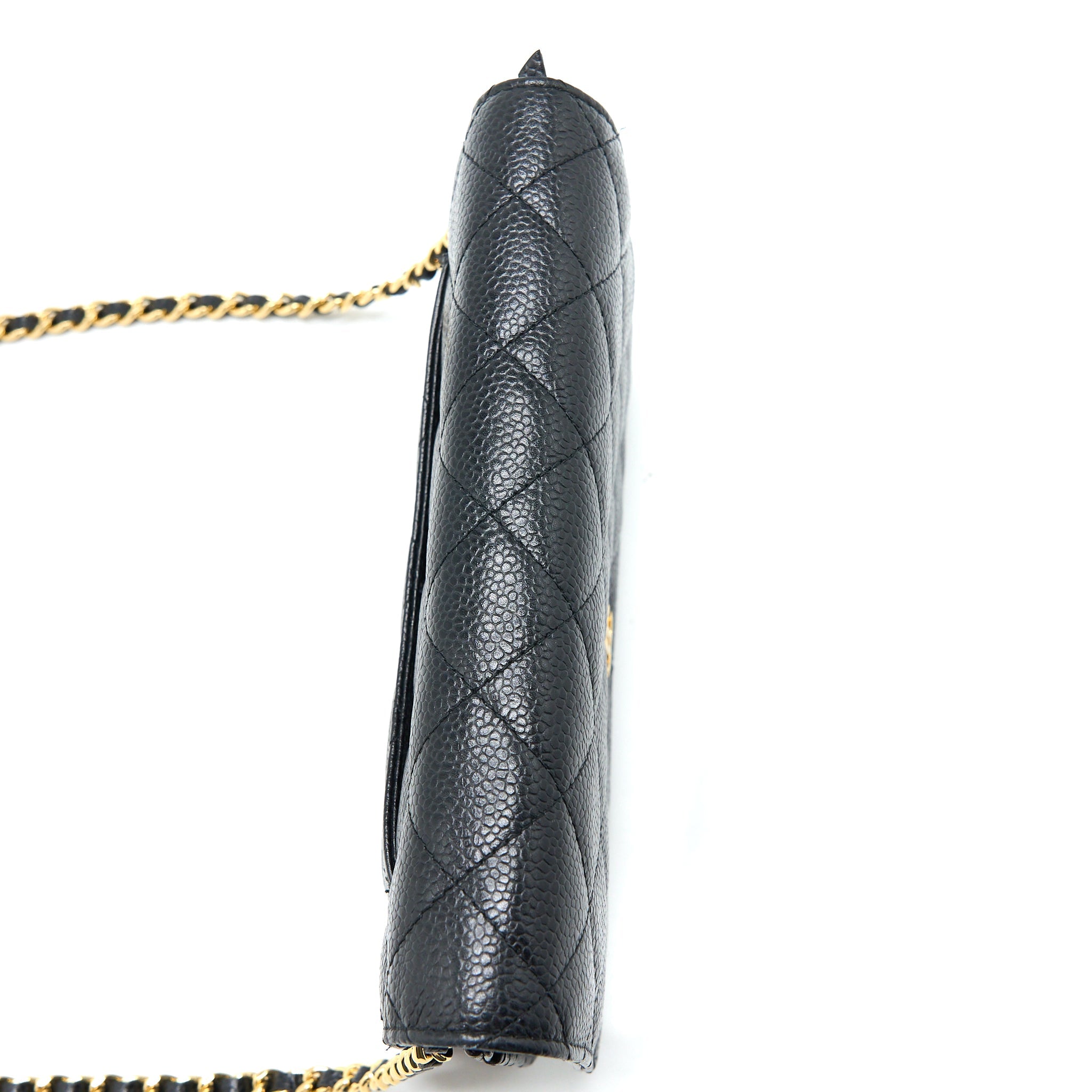 CHANEL CLASSIC WALLET ON CHAIN CAVIAR BLACK GHW