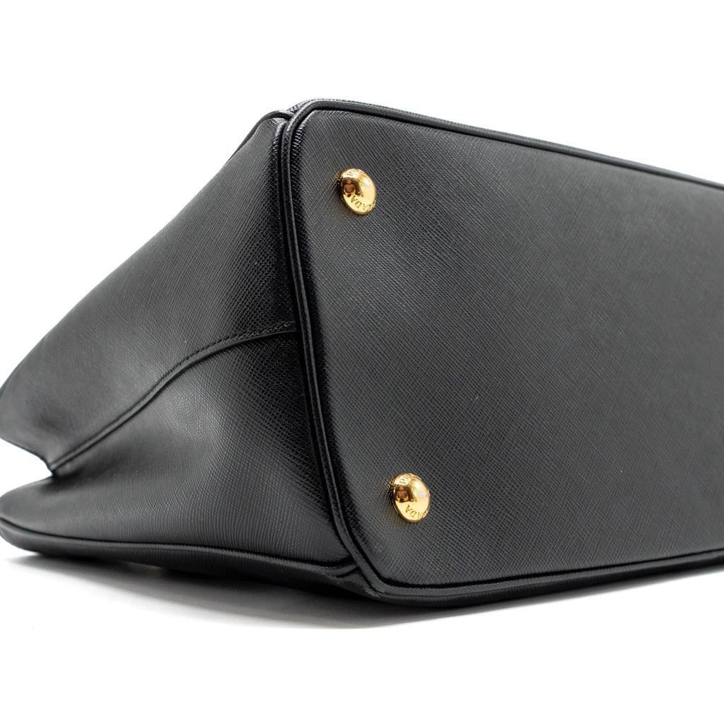 PRADA SAFFIANO TOTE BAG LEATHER BLACK GHW