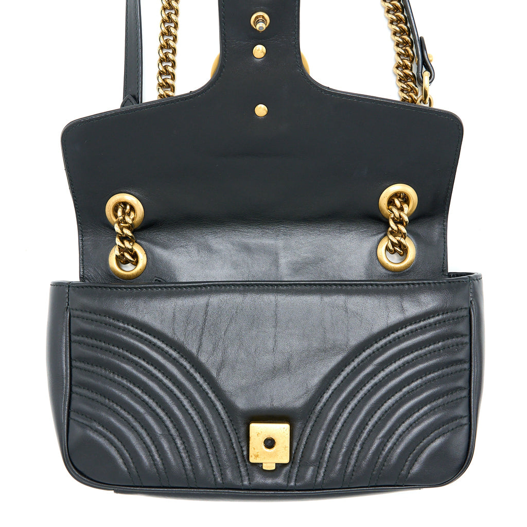 GUCCI SMALL MARMONT CALFSKIN BLACK GHW