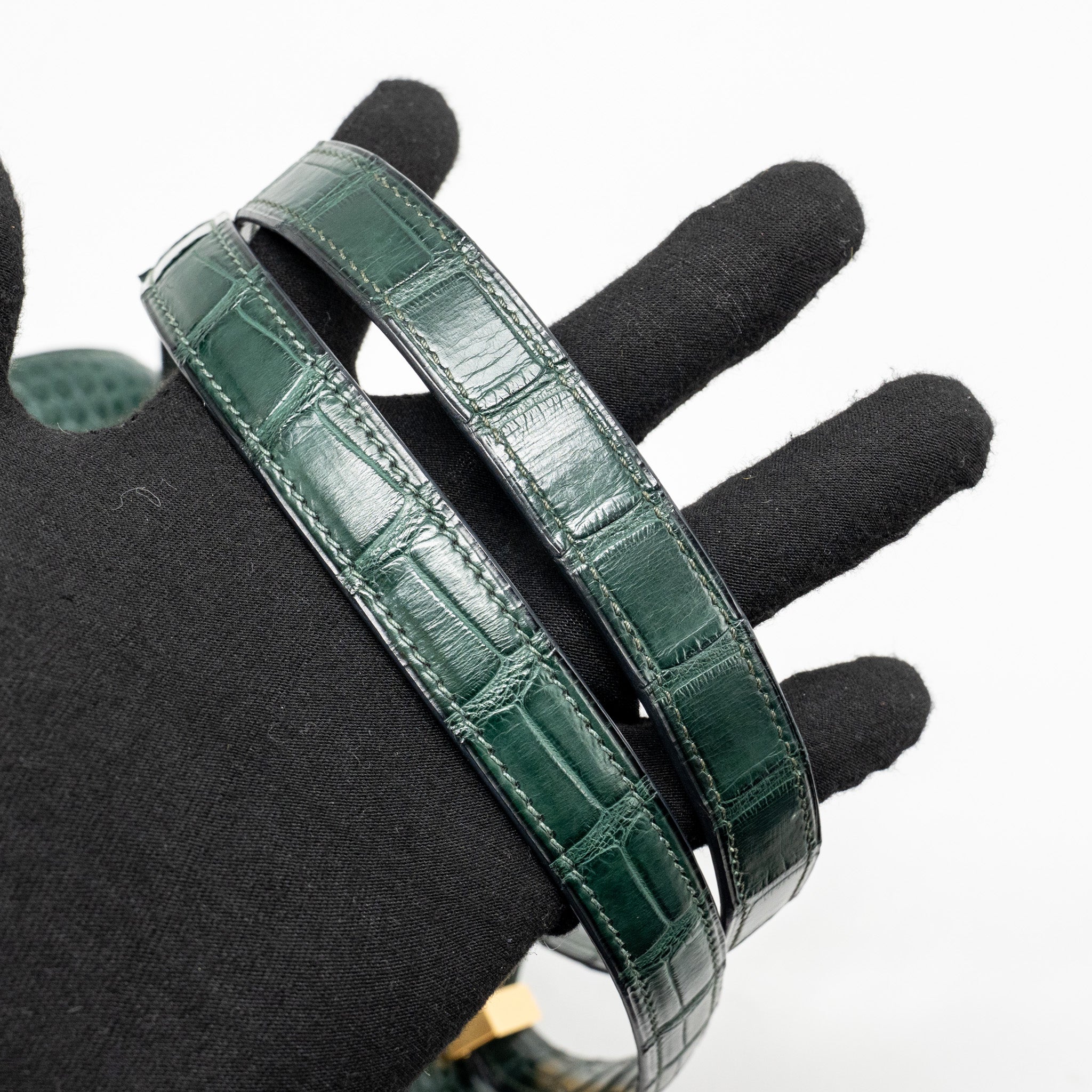HERMES CONSTANCE 24 ALLIGATOR MISSISSIPPIENSIS MAT VERT FONCE GHW