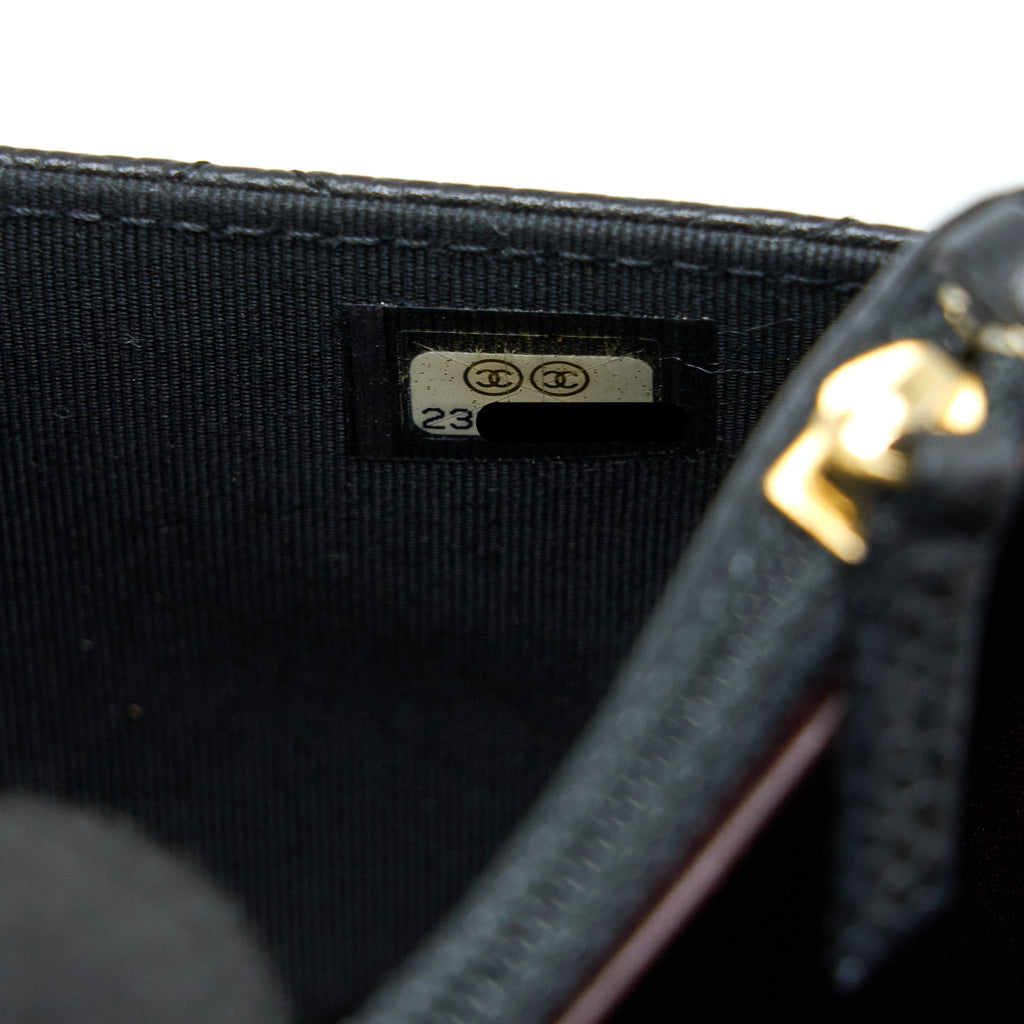 CHANEL CLASSIC WALLET ON CHAIN CAVIAR BLACK GHW