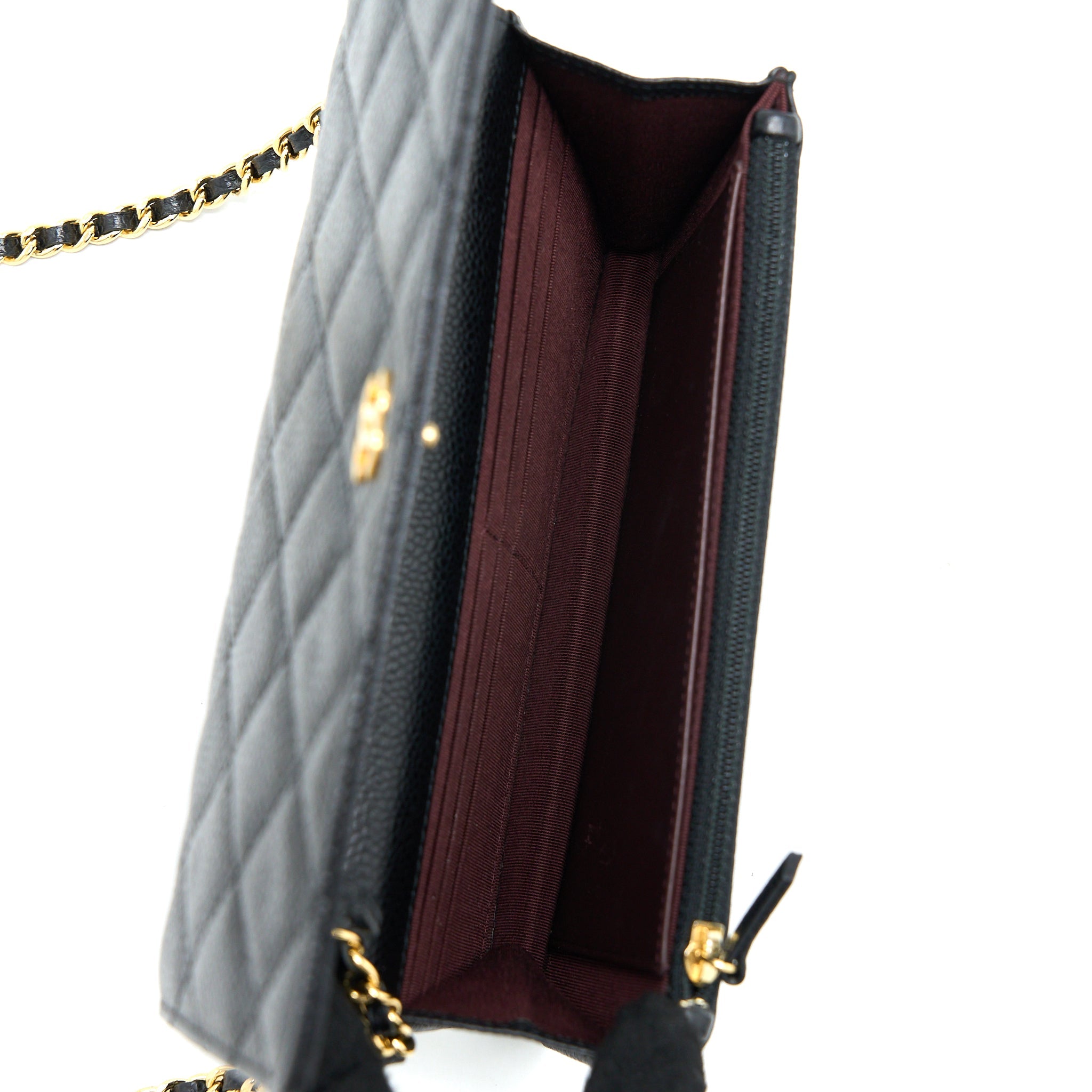 CHANEL CLASSIC WALLET ON CHAIN CAVIAR BLACK GHW