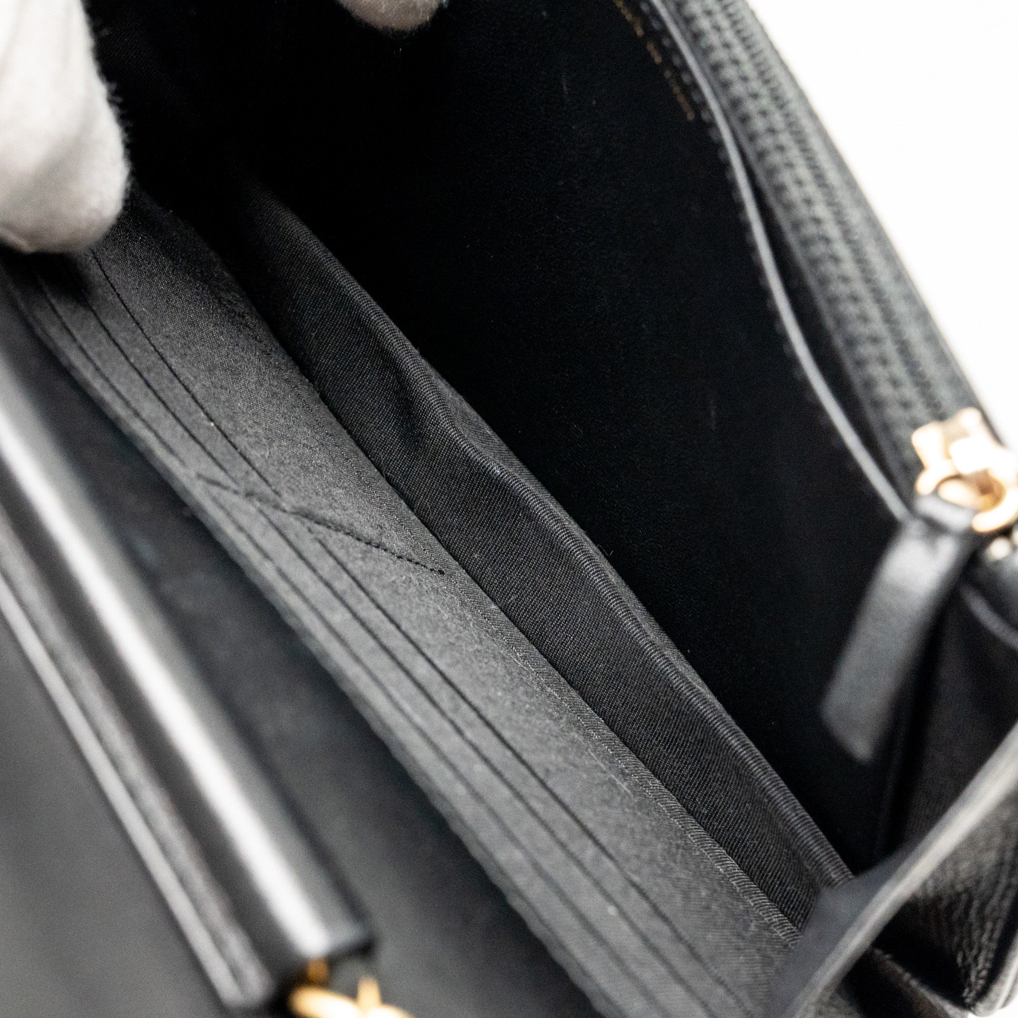 CHANEL BOY WALLET ON CHAIN LAMBSKIN BLACK GHW