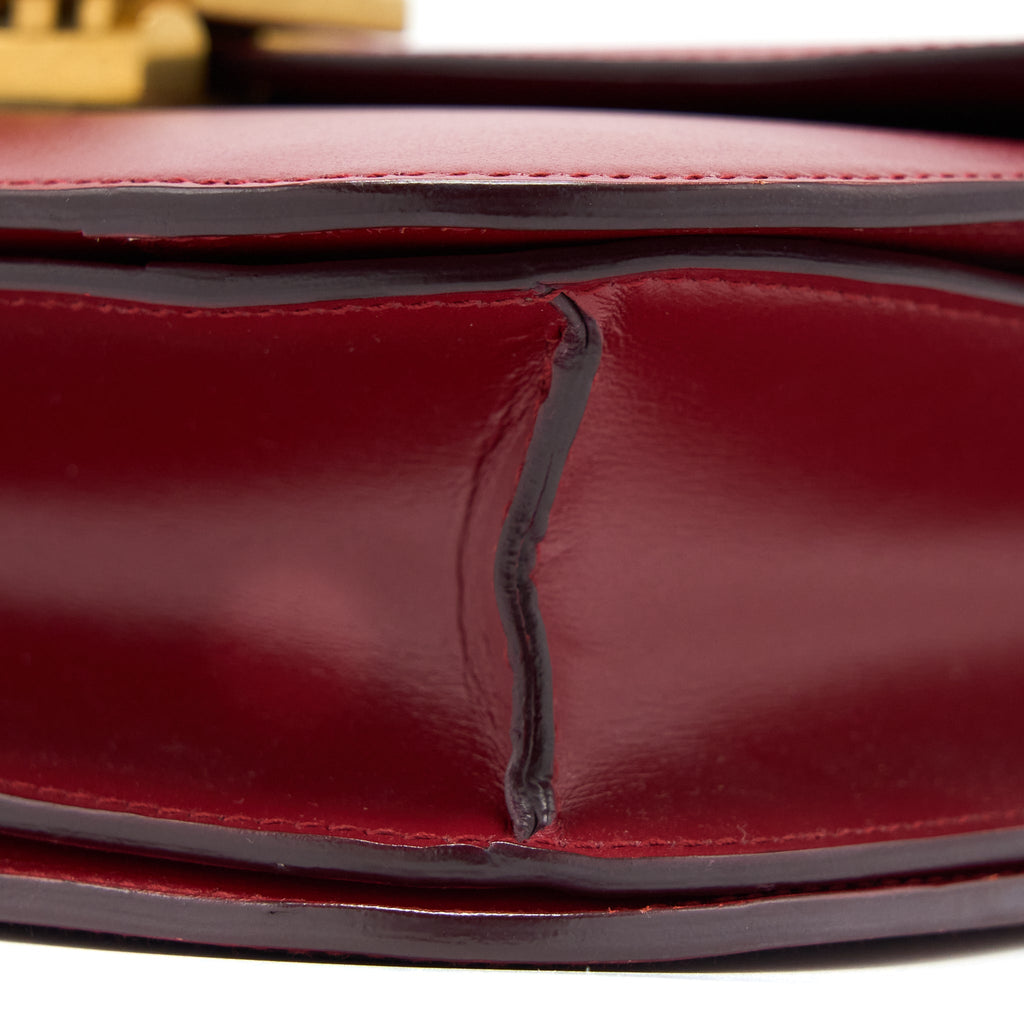 CELINE MEDIUM CLASSIC BOX CALFSKIN RED BRUSHED GHW