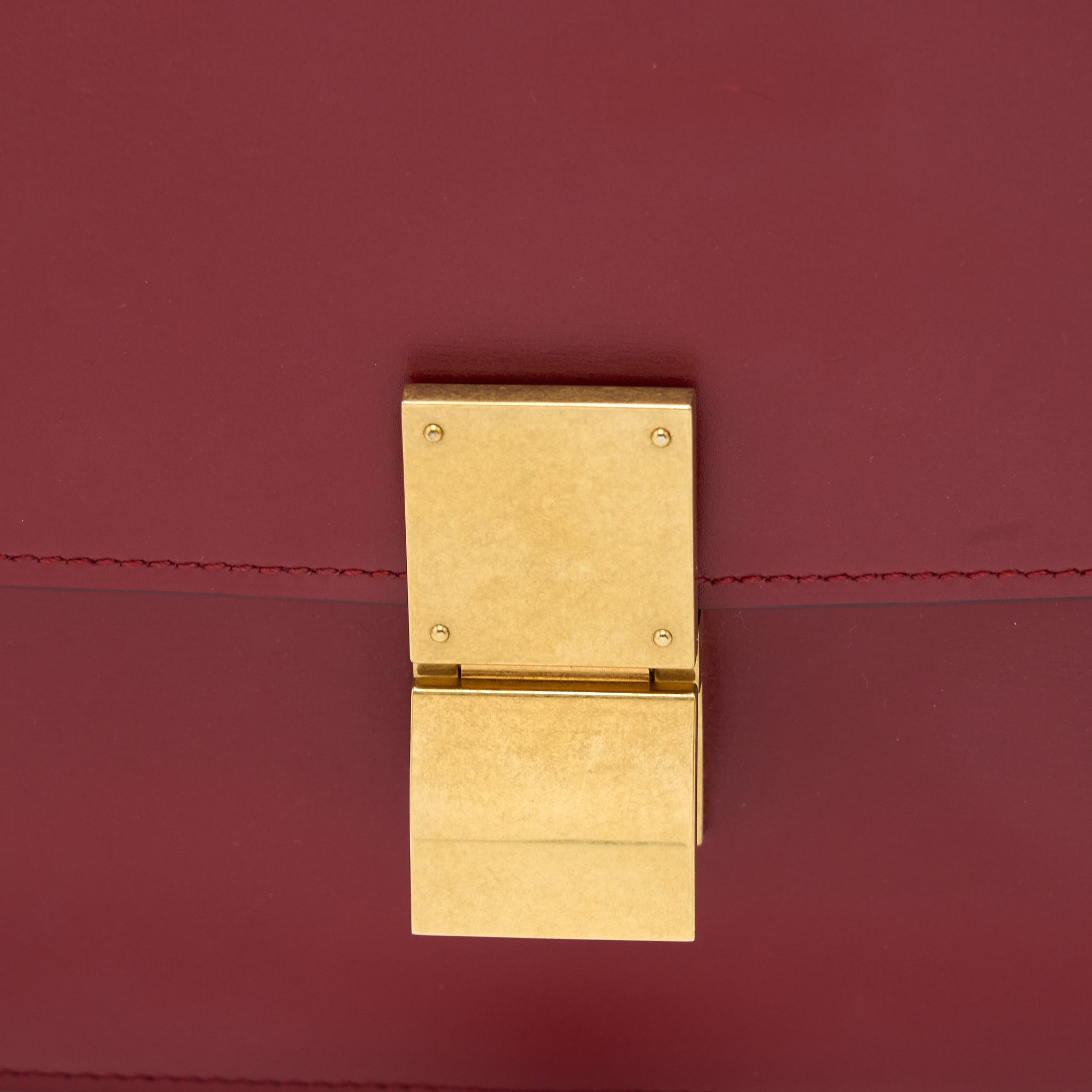 CELINE MEDIUM CLASSIC BOX CALFSKIN RED BRUSHED GHW