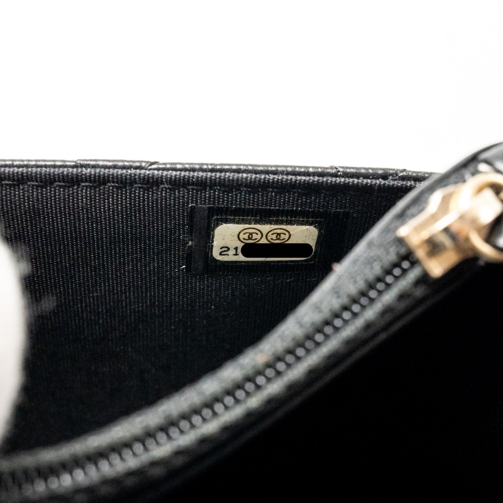 CHANEL BOY WALLET ON CHAIN LAMBSKIN BLACK GHW
