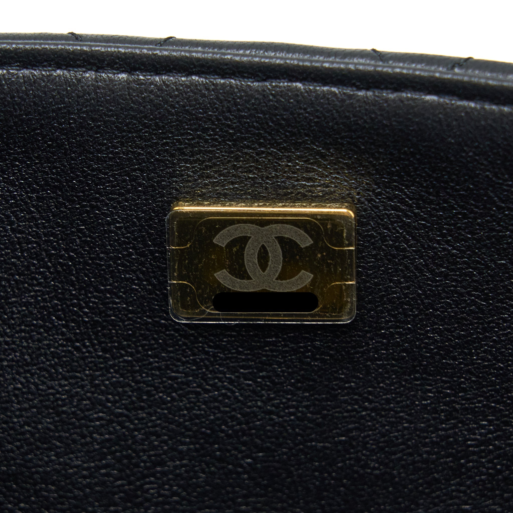 CHANEL TOP HANDLE MINI RECTANGULAR FLAP BAG LAMBSKIN BLACK LGHW (MICROCHIP)