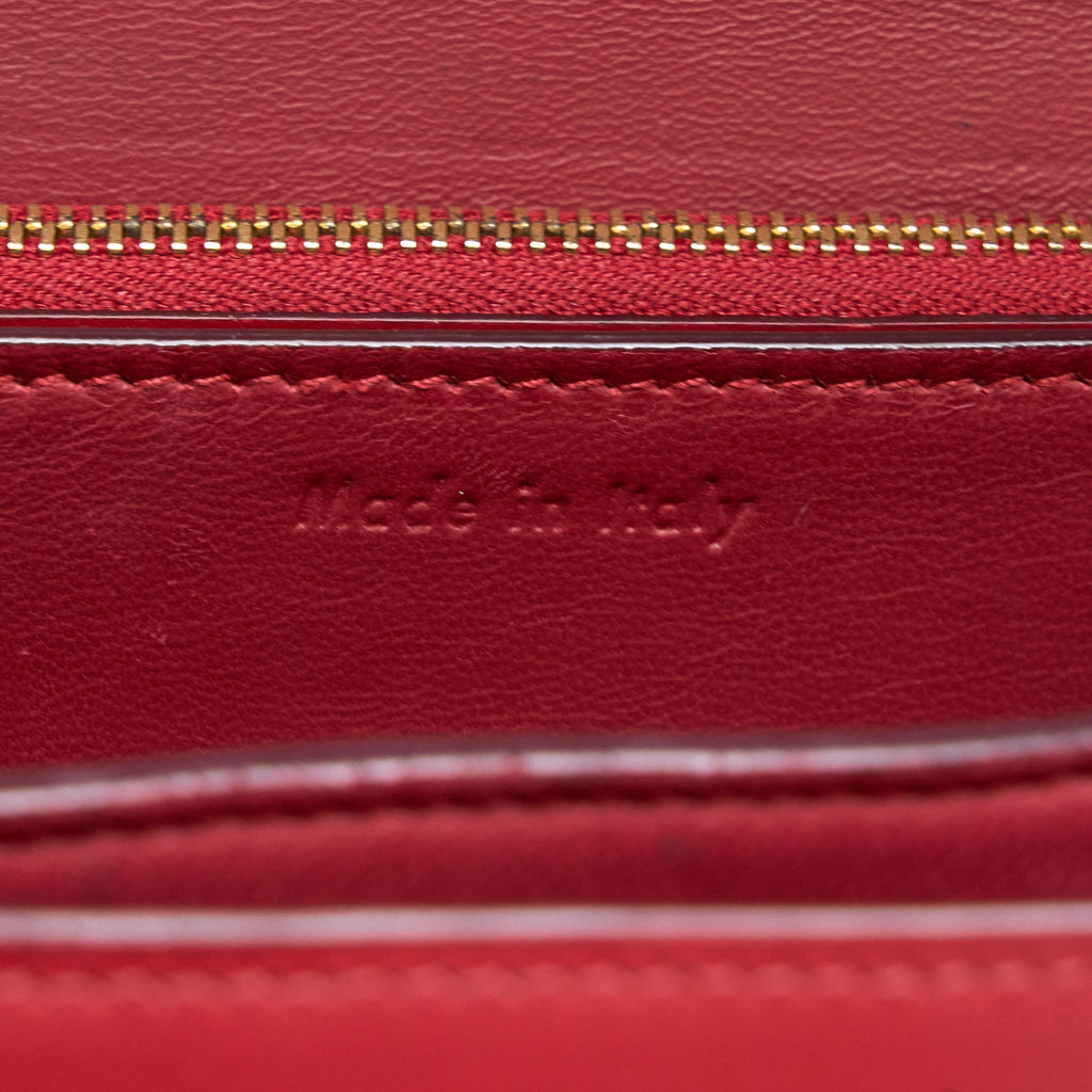 CELINE MEDIUM CLASSIC BOX CALFSKIN RED BRUSHED GHW