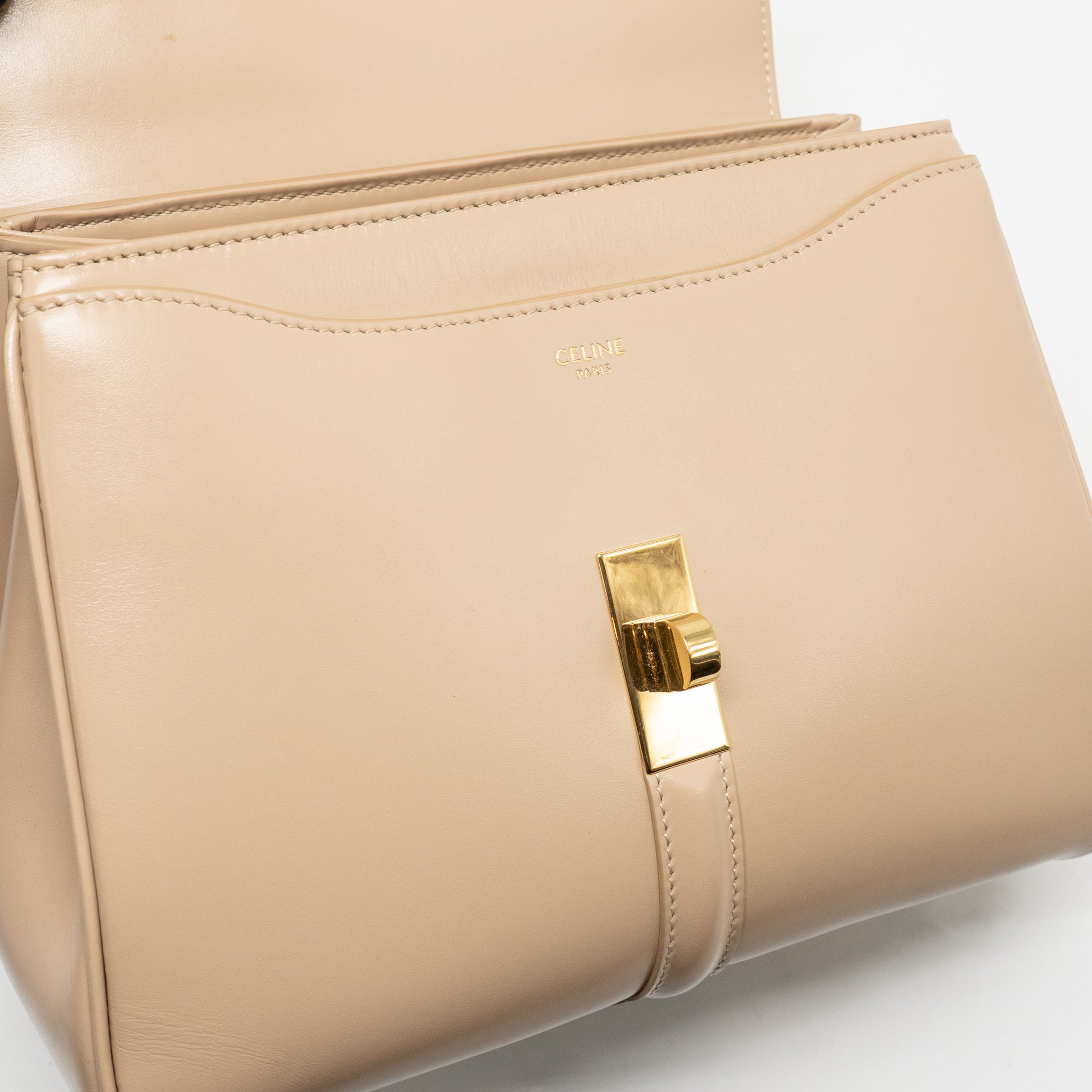 CELINE SMALL SOFT 16 BAG CALFSKIN BEIGE GHW