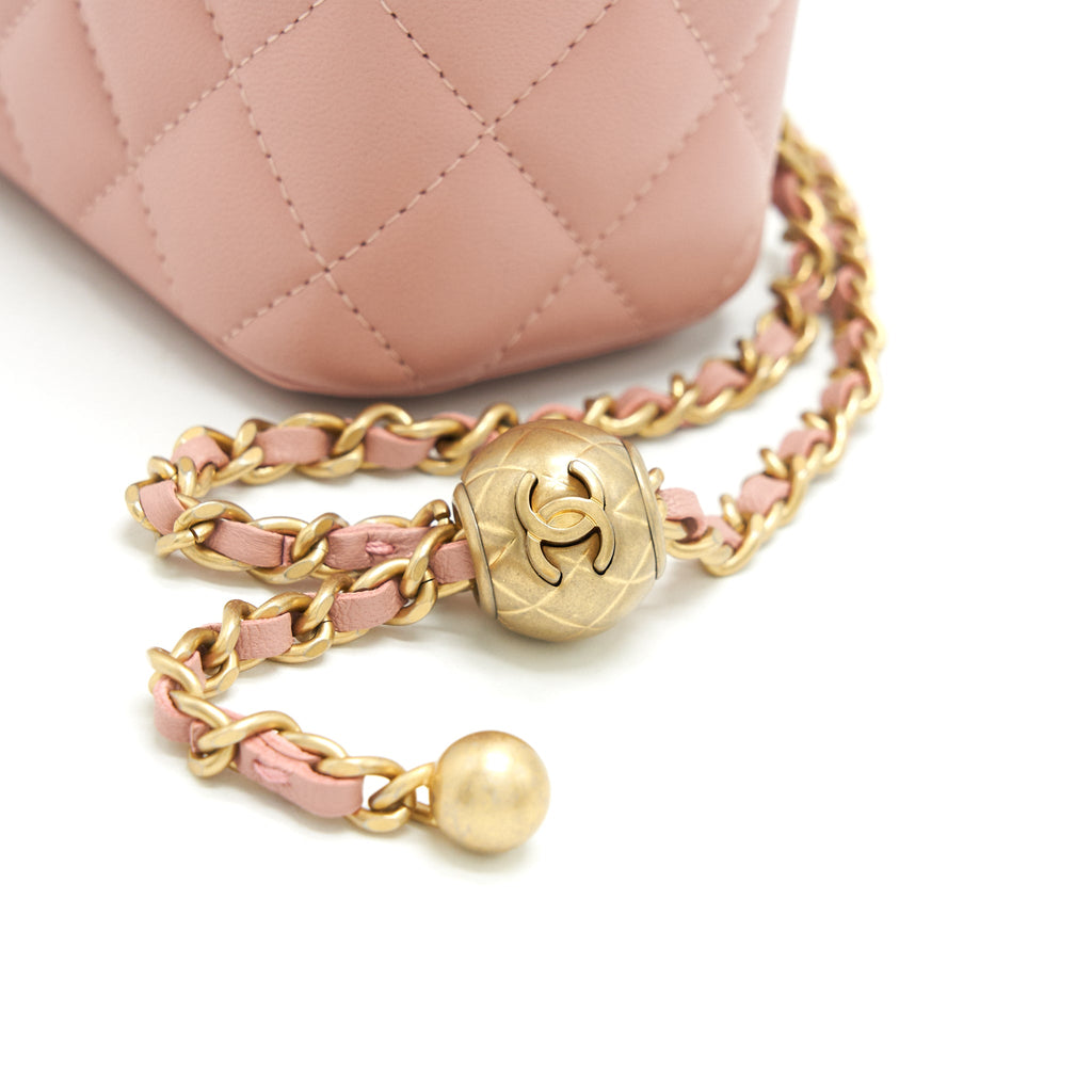 CHANEL 21B PEARL CRUSH MINI VANITY WITH CHAIN IN DARK PINK