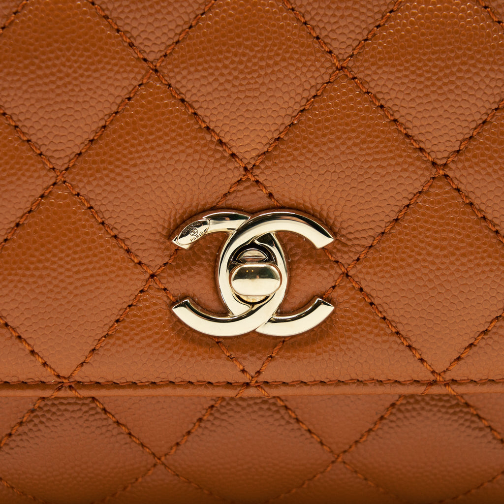 CHANEL EXTRA MINI COCO HANDLE CAVIAR CARAMEL GHW