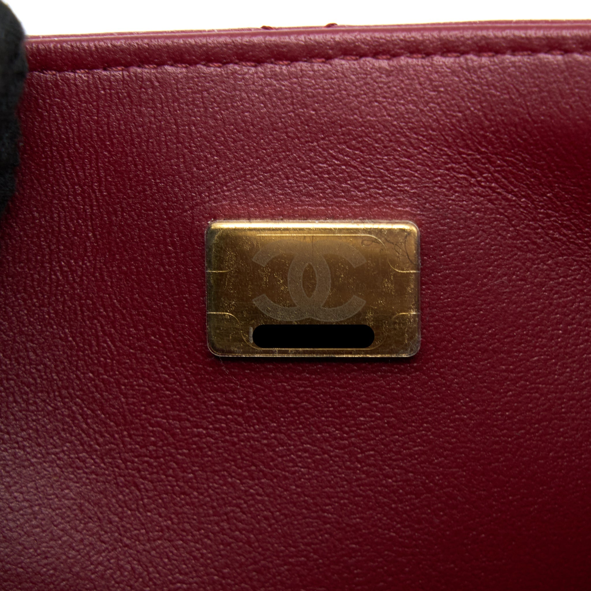 CHANEL 22A MINI SQUARE FLAP BAG LAMBSKIN BURGUNDY LGHW (MICROCHIP)