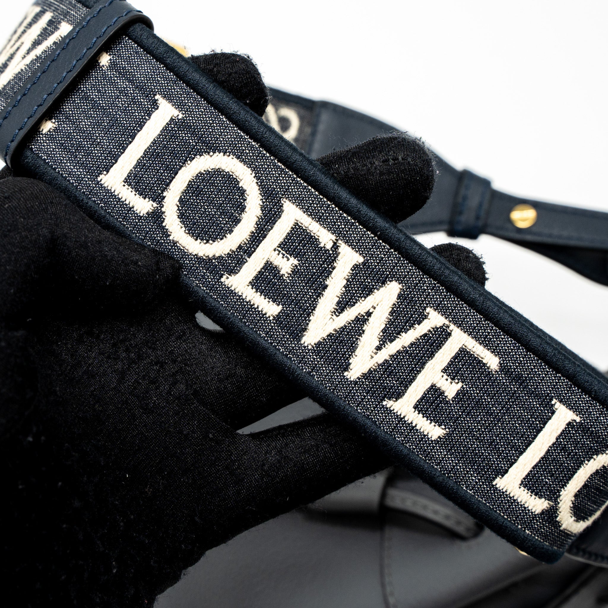 LOEWE MINI HAMMOCK DRAWSTRING IN SOFT GRAINED CALFSKIN ASPHALT GREY GHW