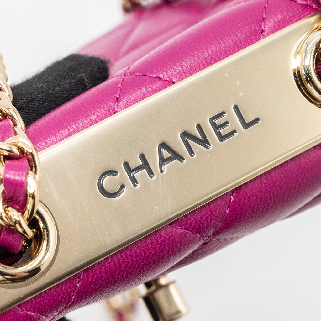 CHANEL MINI TRENDY CC CLUTCH LAMBSKIN PINK LGHW