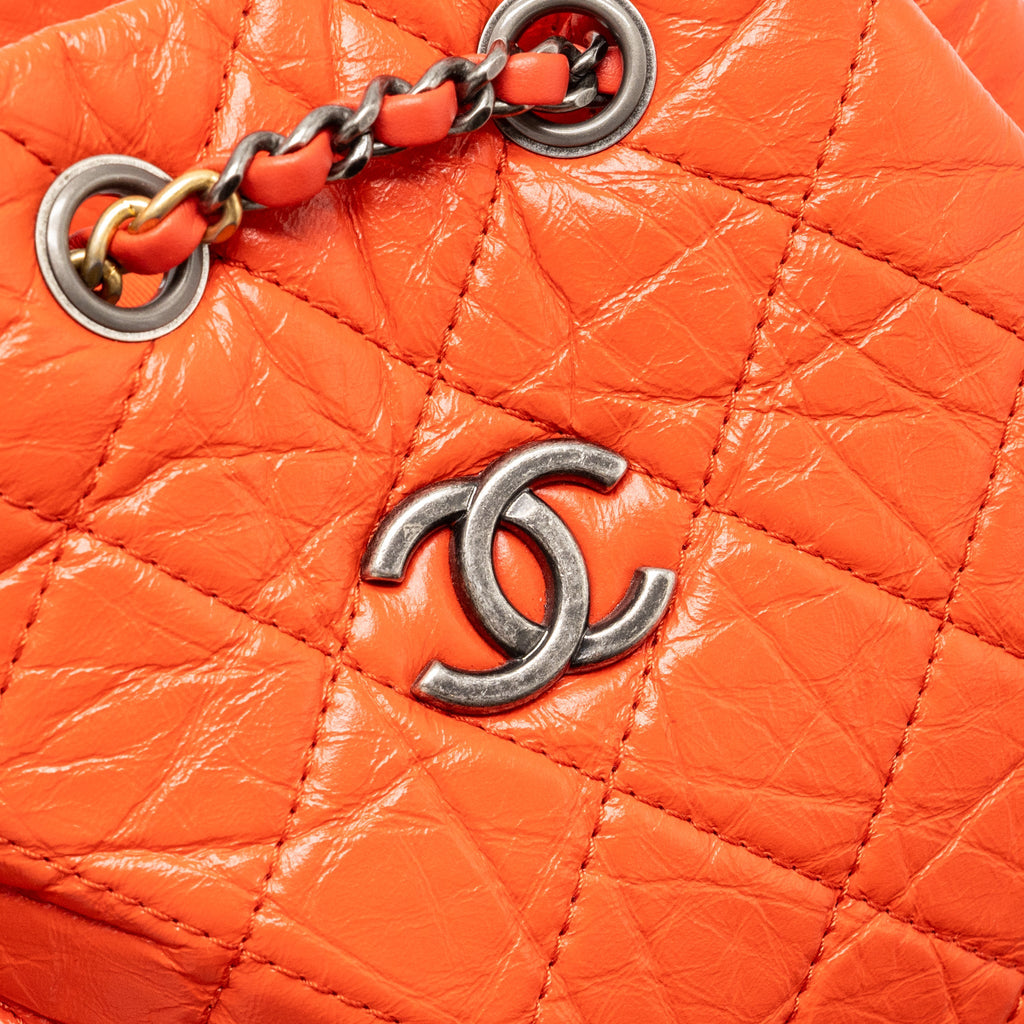 CHANEL SMALL GABRIELLE BACKPACK AGED CALFSKIN RED MULTICOLOUR HARDWARE