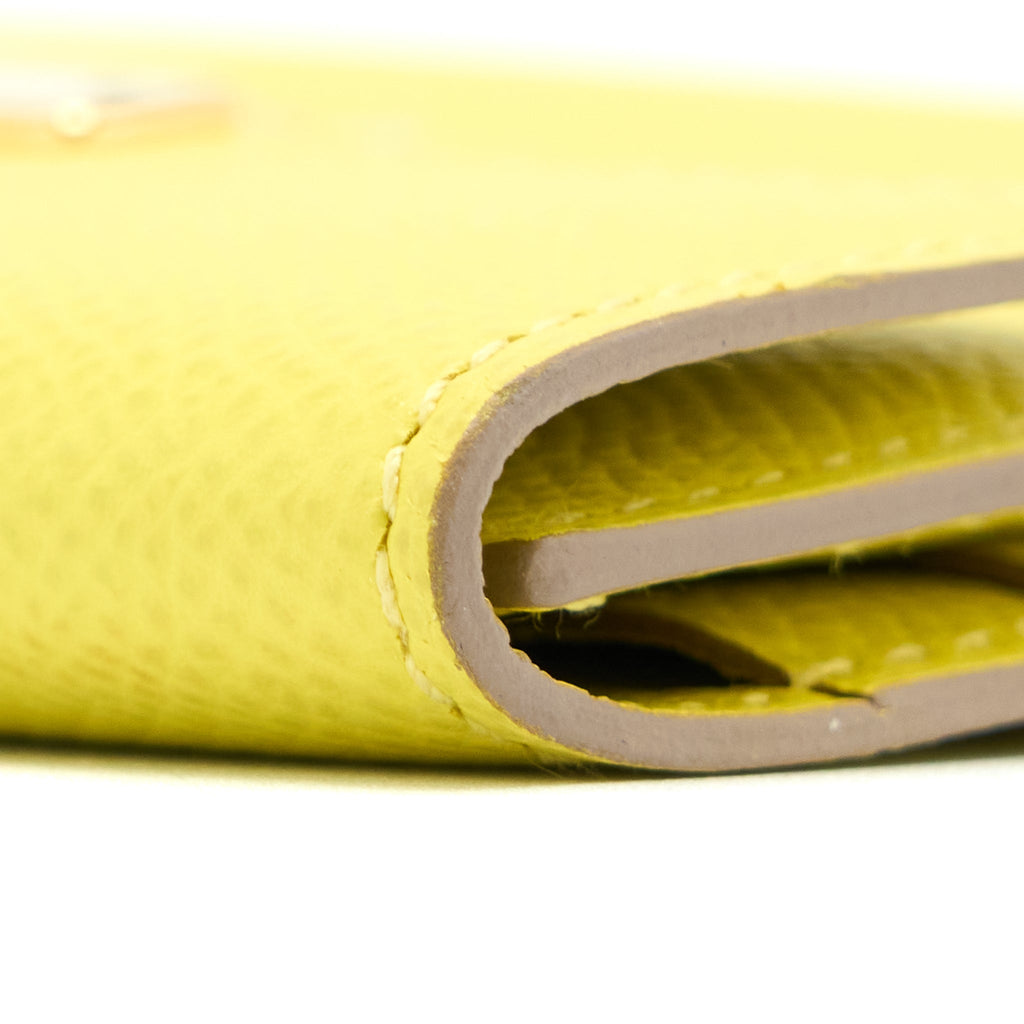 HERMES MINI CLIC CARD HOLDER EPSOM YELLOW GHW