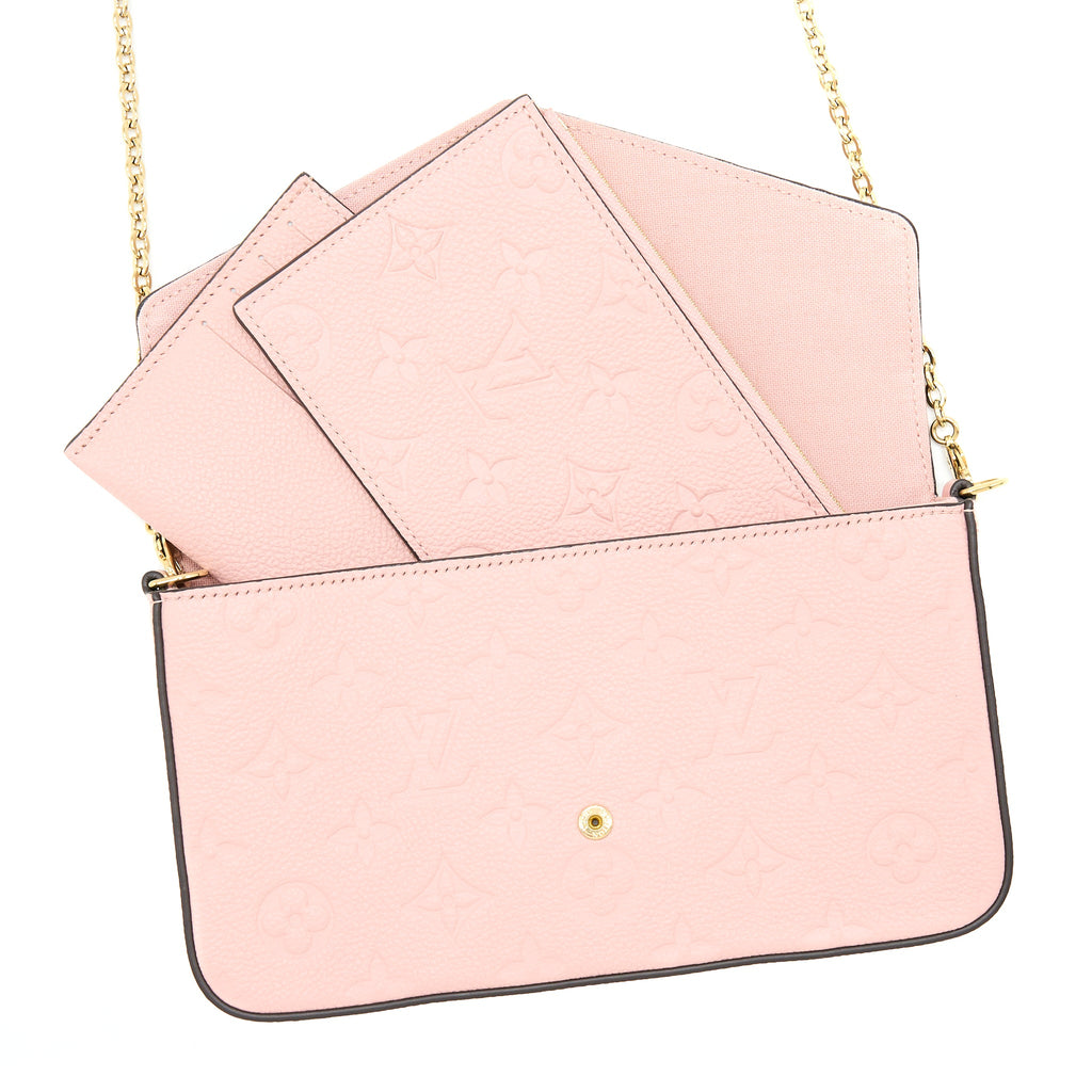 LOUIS VUITTON FELICIA POCHETTE MONOGRAM EMPREINTE ROSE POUNDER GHW