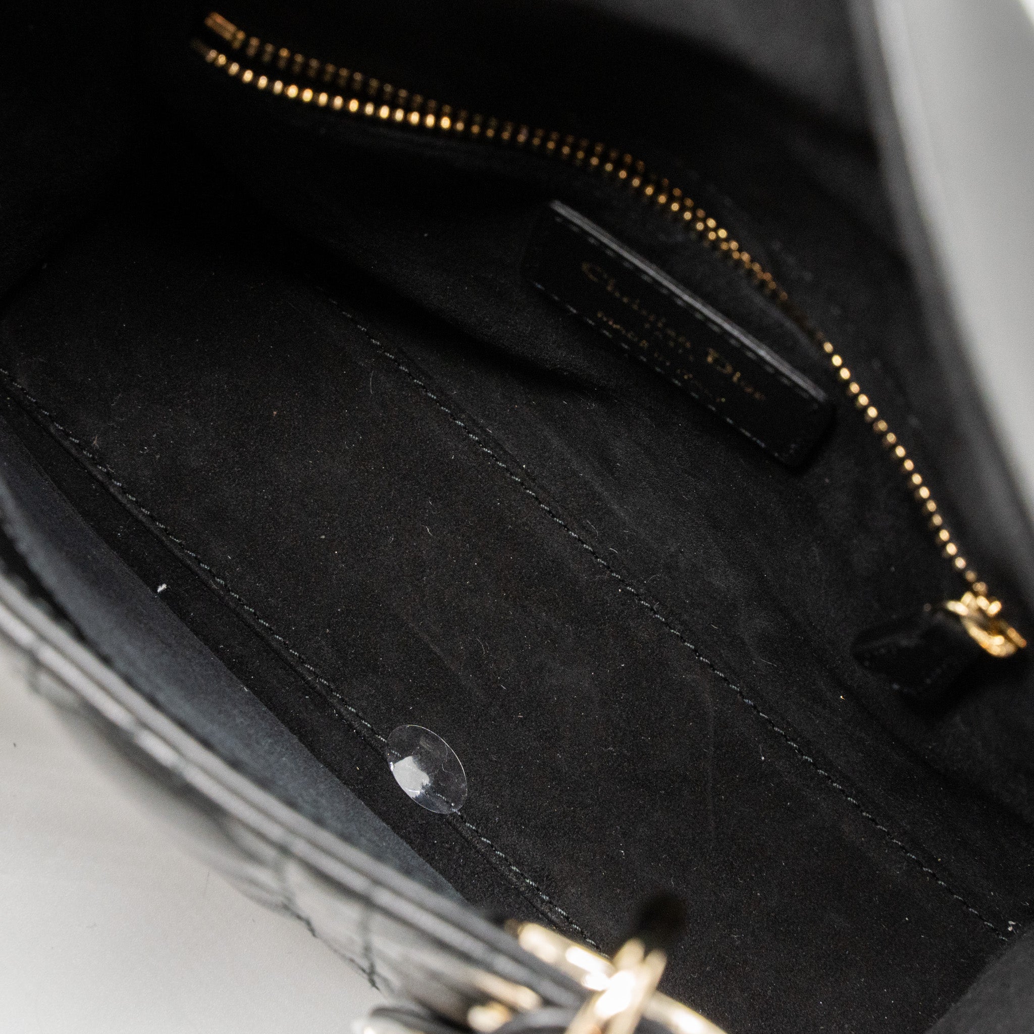 DIOR SMALL LADY DIOR LAMBSKIN BLACK LGHW