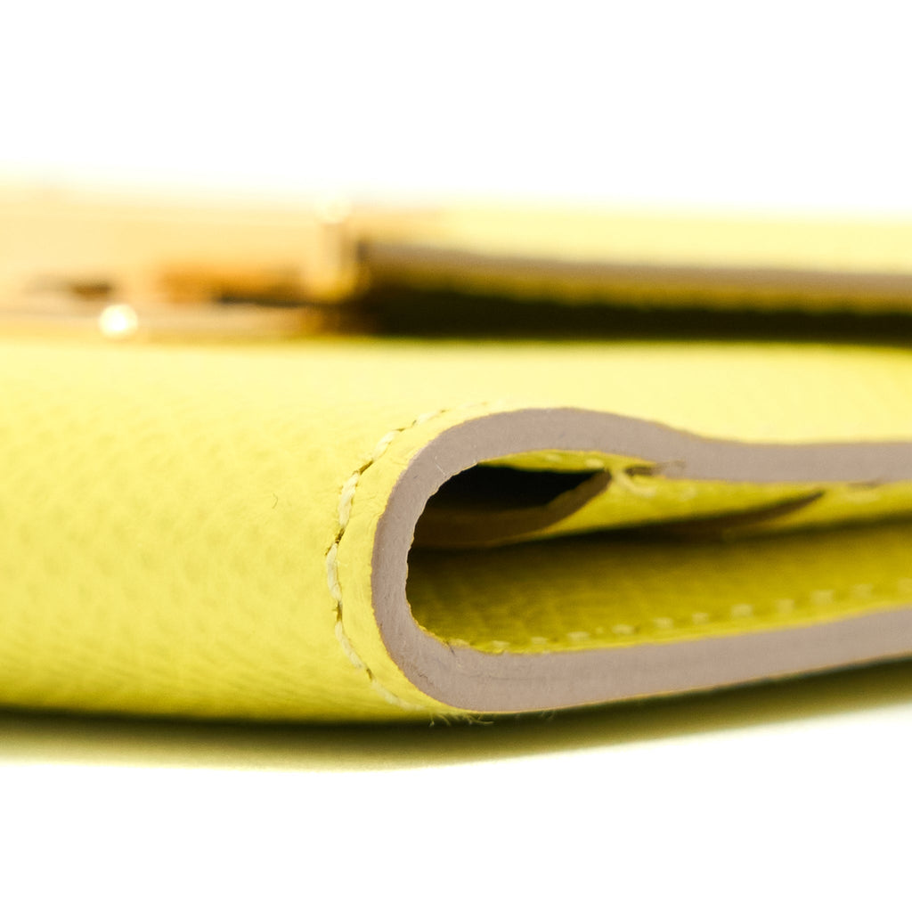 HERMES MINI CLIC CARD HOLDER EPSOM YELLOW GHW