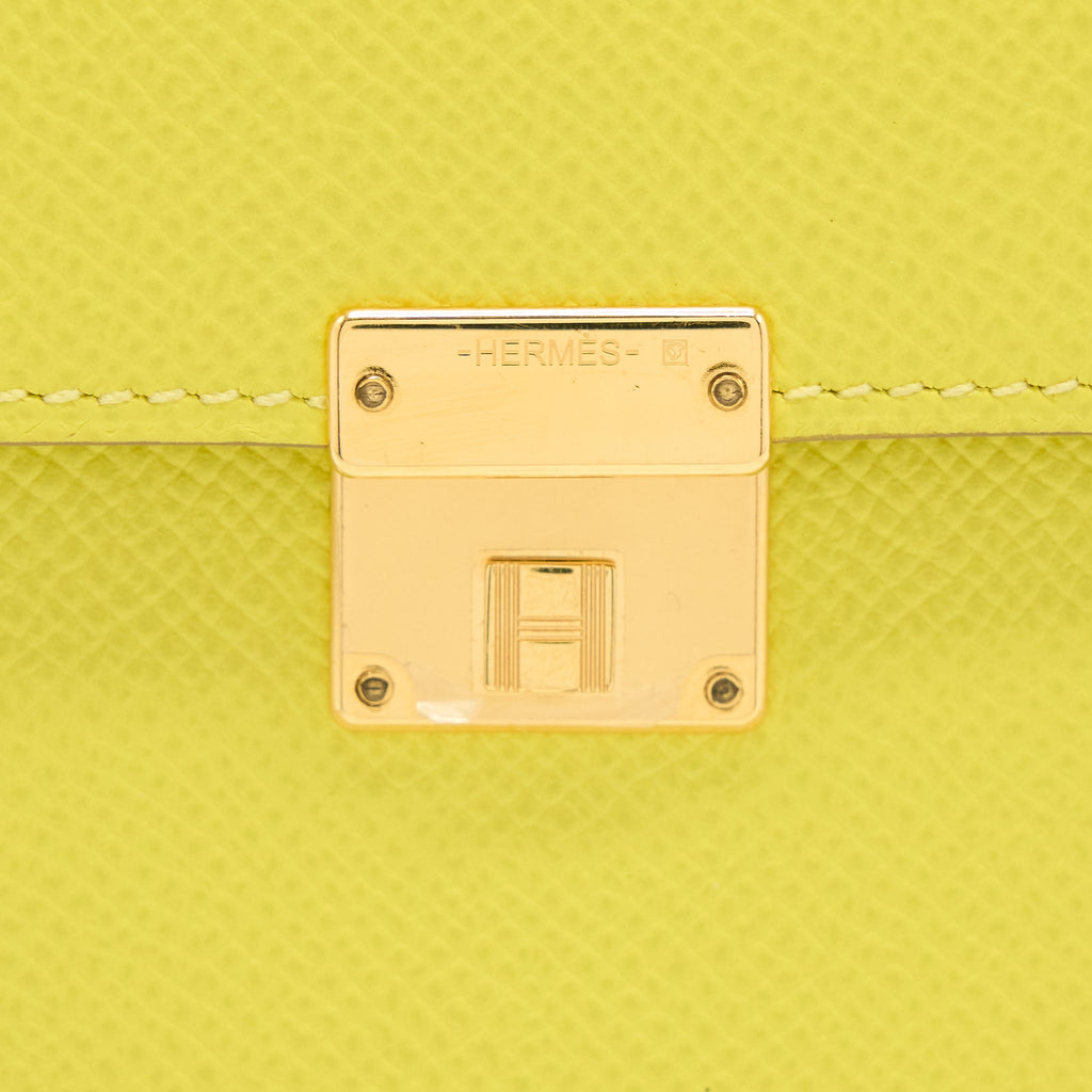 HERMES MINI CLIC CARD HOLDER EPSOM YELLOW GHW