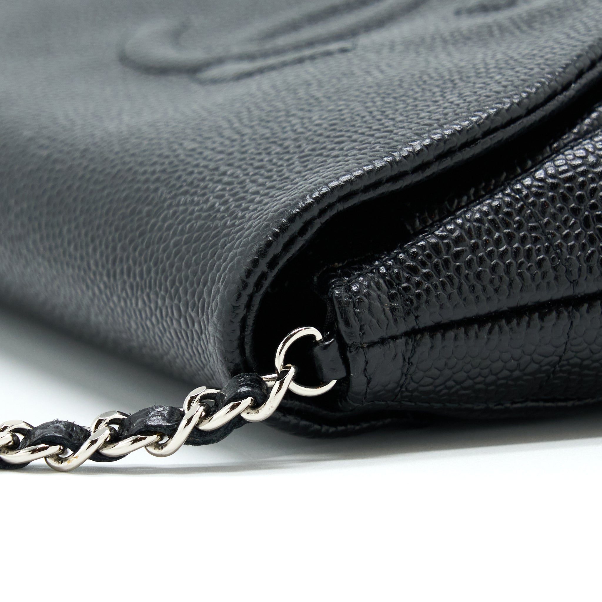 CHANEL HALF MOON WALLET ON CHAIN CAVIAR BLACK SHW