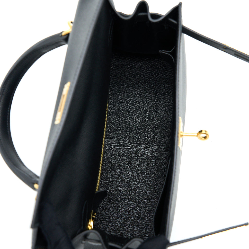 HERMES KELLY 28 EPSOM BLACK GHW