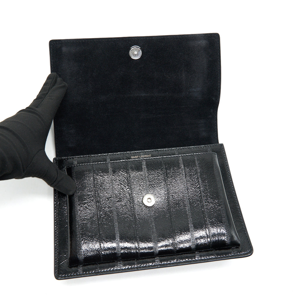 SAINT LAURENT SUNSET SHOULDER BAG BLACK SHW