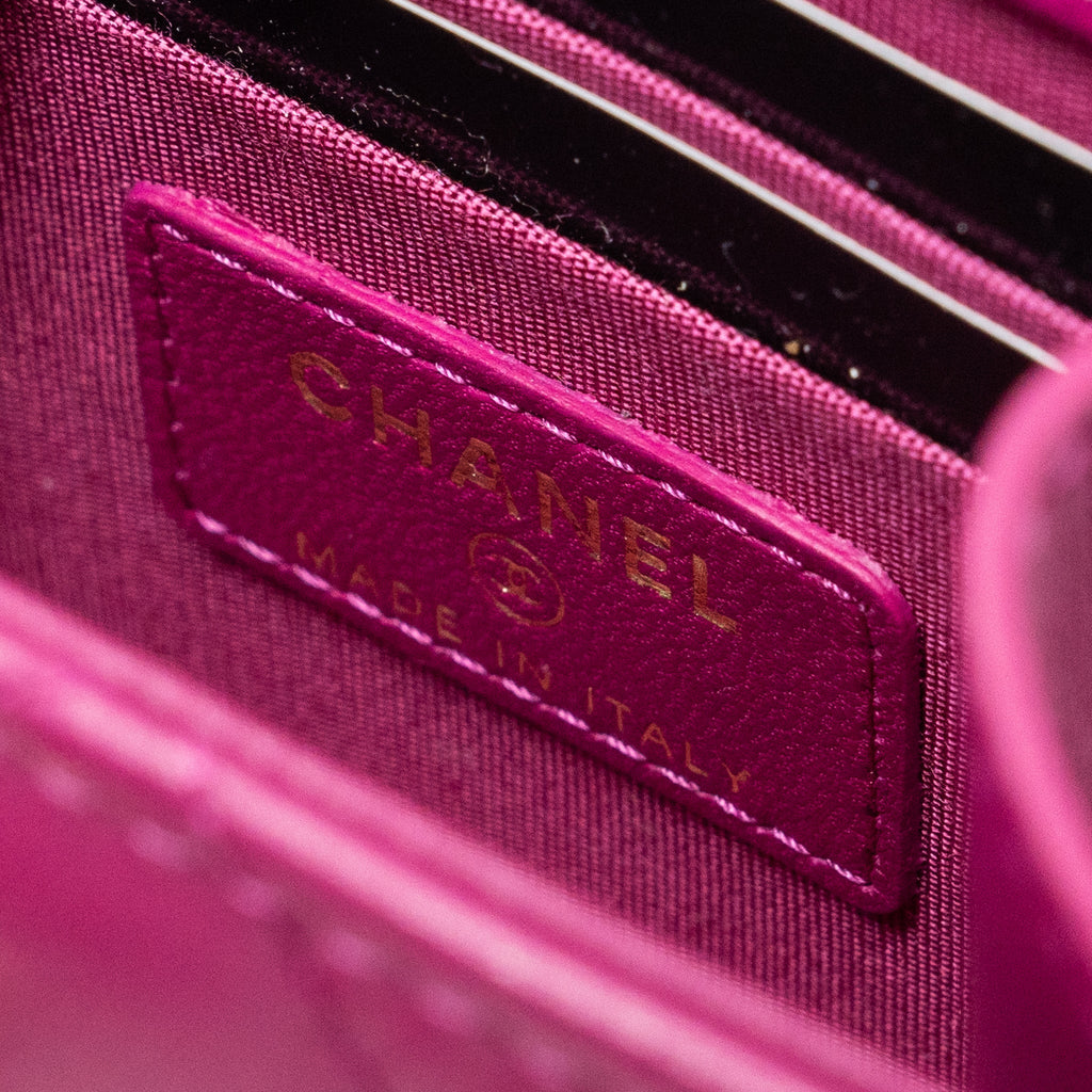 CHANEL MINI TRENDY CC CLUTCH LAMBSKIN PINK LGHW