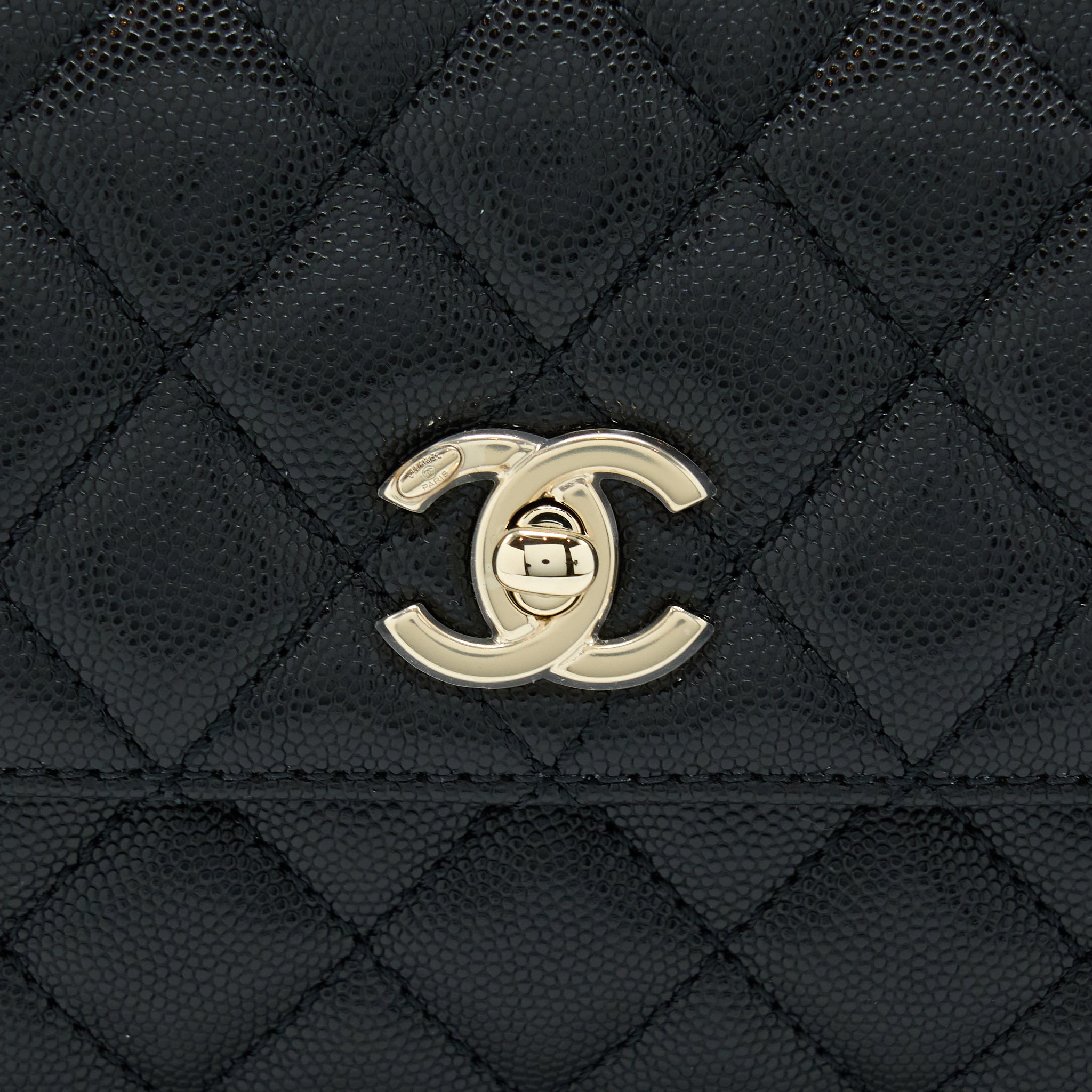 CHANEL SMALL COCO HANDLE CAVIAR BLACK LGHW (MICROCHIP)