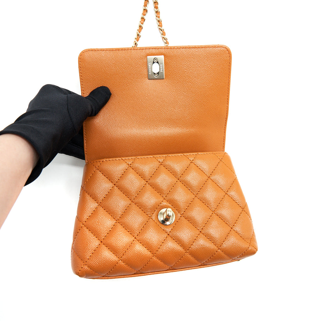 CHANEL EXTRA MINI COCO HANDLE CAVIAR CARAMEL GHW