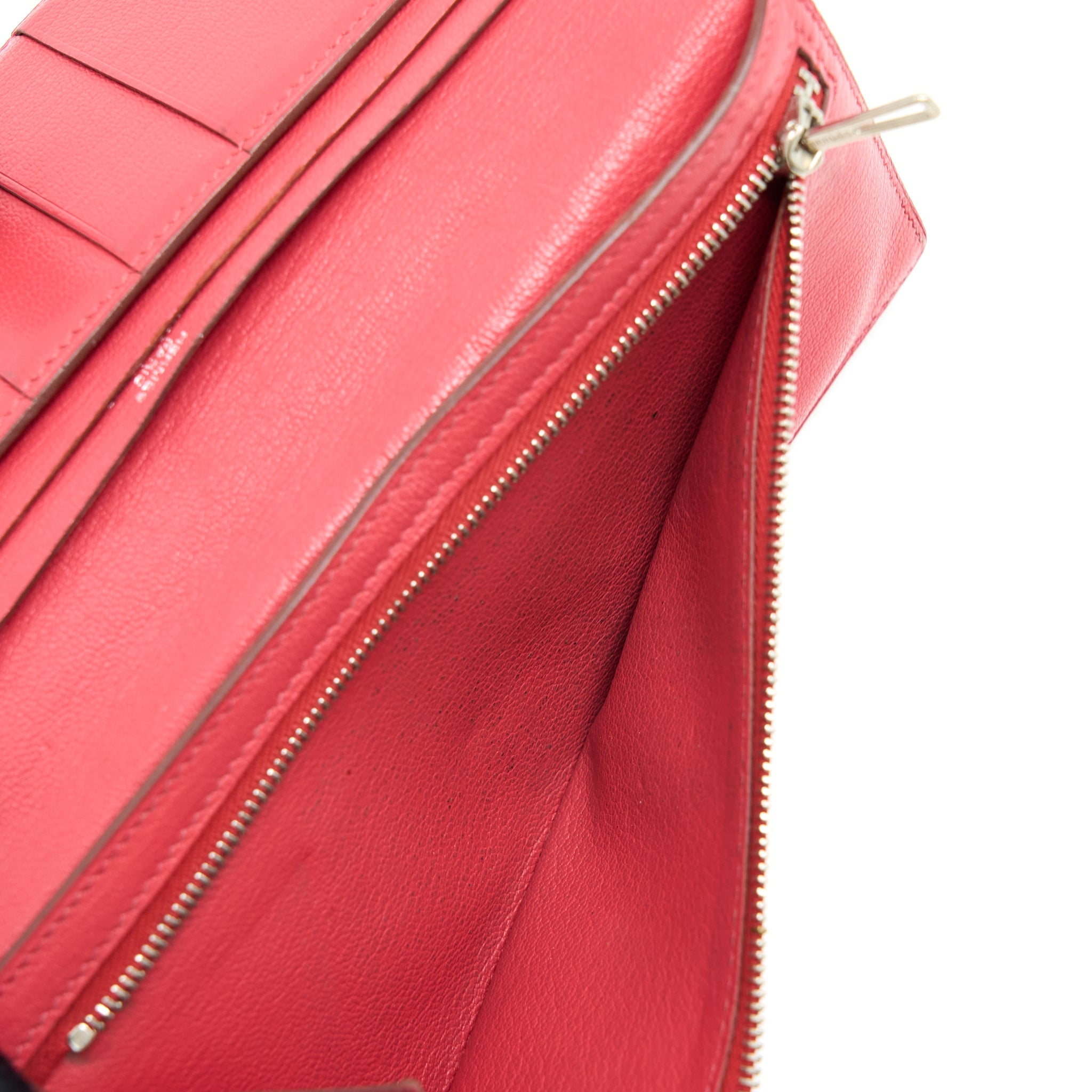 HERMES BEARN LONG WALLET OSTRICH RED SHW SQUARE N