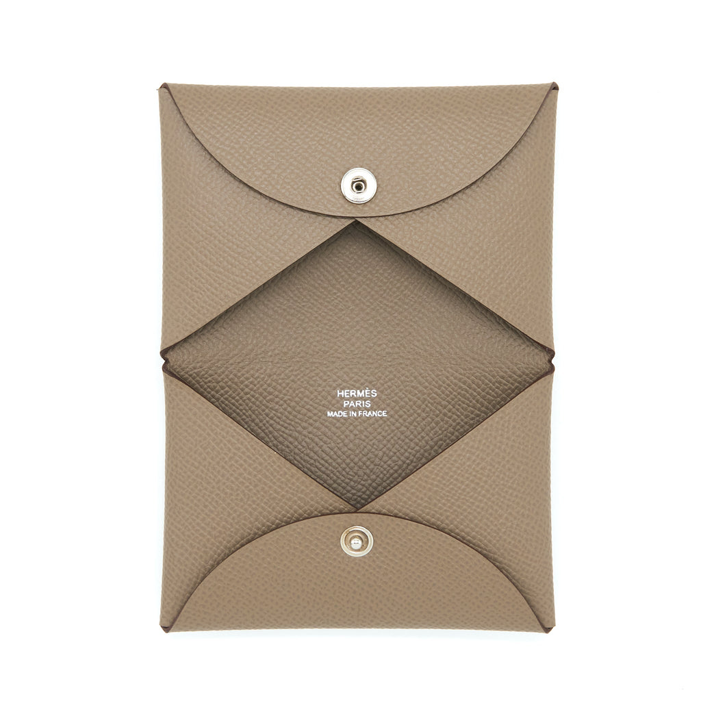 HERMES CALVI CARDHOLDER EPSOM ETOUPE SHW