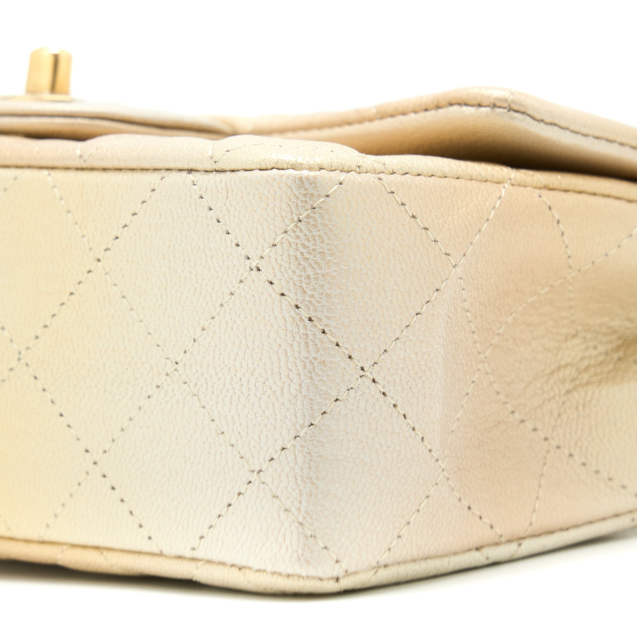 CHANEL 22C MINI RECTANGULAR FLAP BAG GOATSKIN OMBRE BEIGE BRUSHED GHW(MICROCHIP)