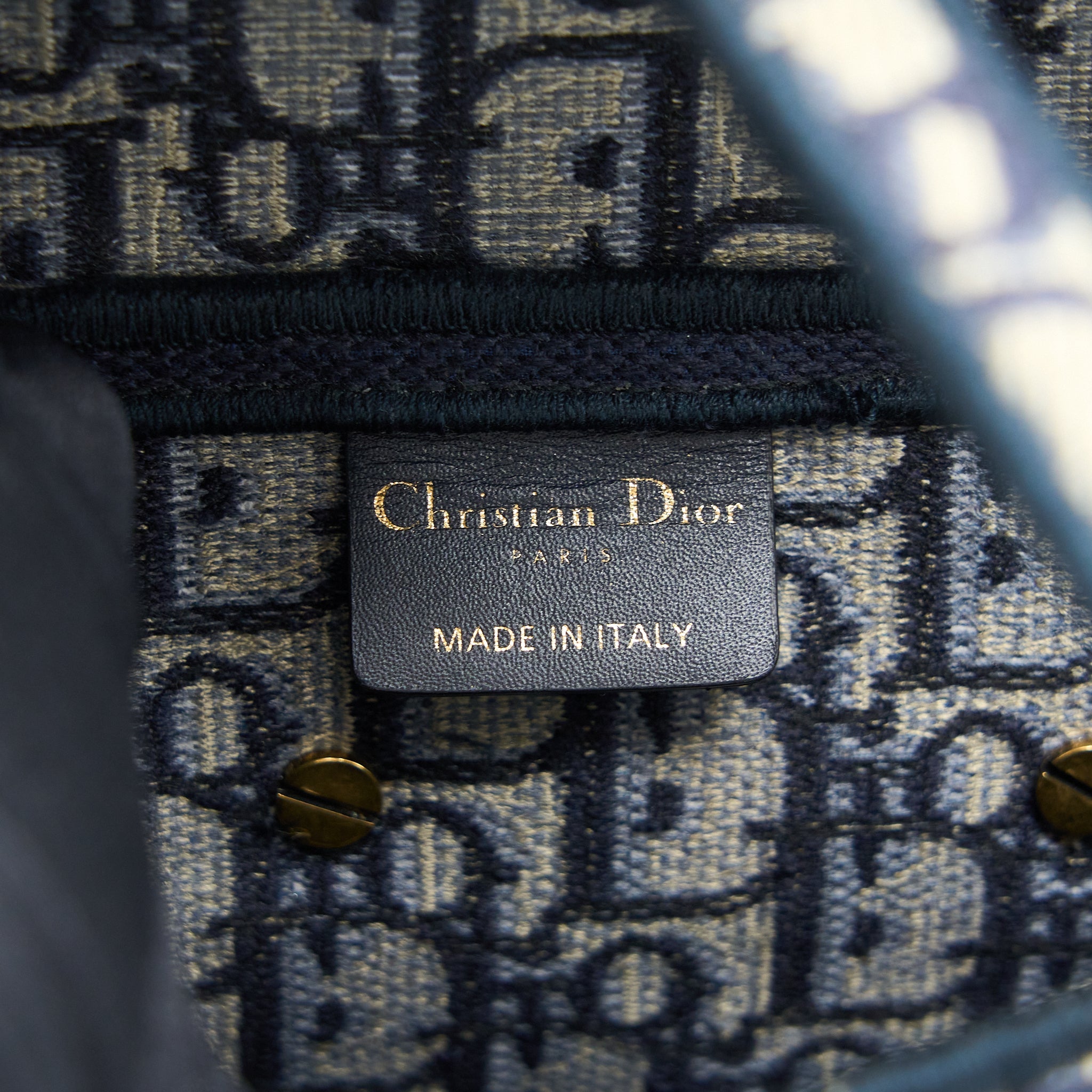 DIOR SADDLE BAG BLUE OBLIQUE EMBROIDERY GHW