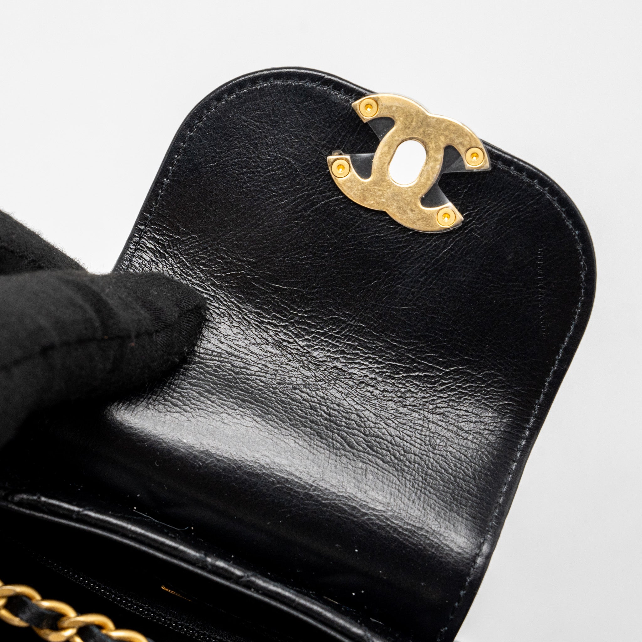 CHANEL 23K MINI SHOPPING TOTE CALFSKIN BLACK GHW(MICROCHIP)