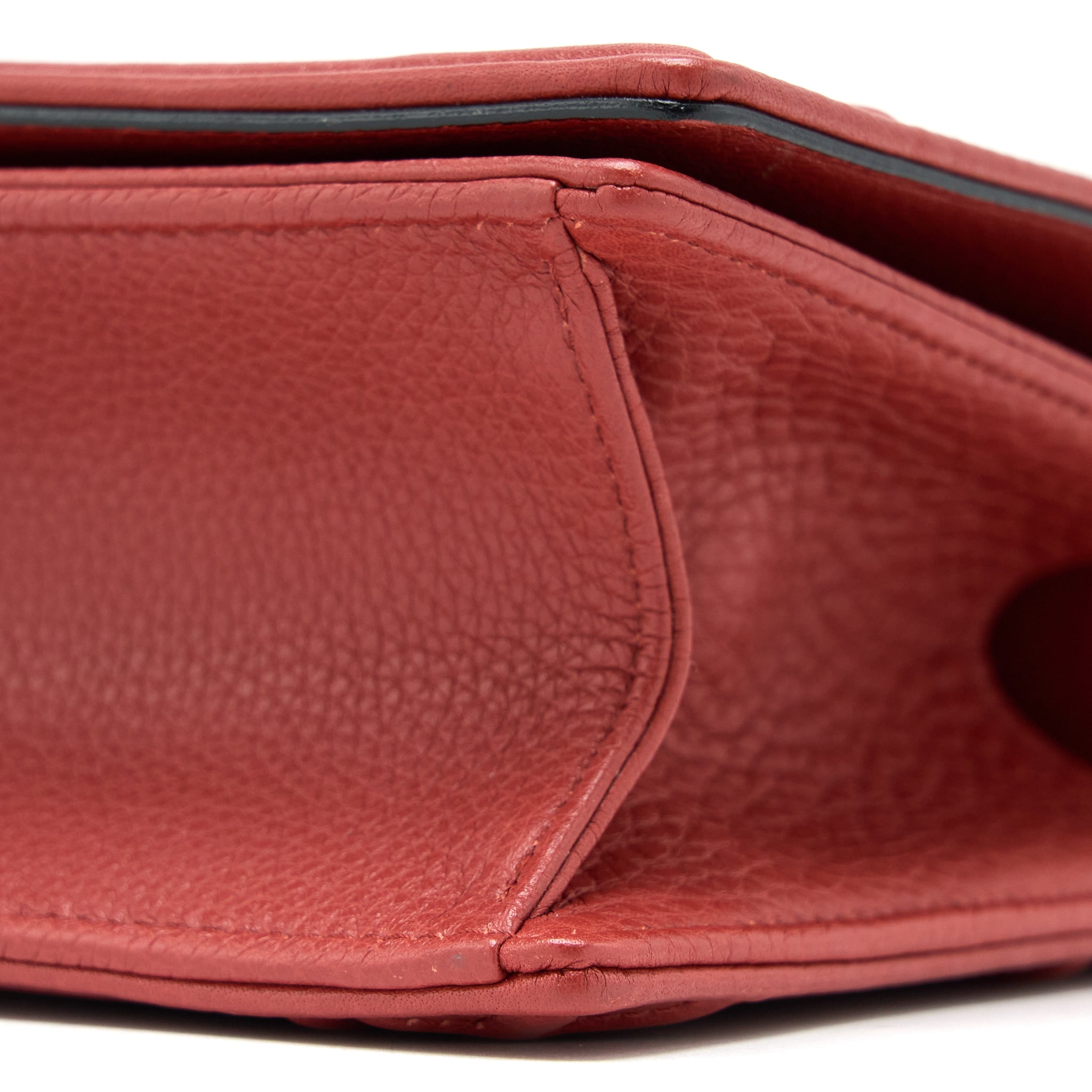 DIOR SMALL DIORAMA CALFSKIN RED BRUSHED GHW