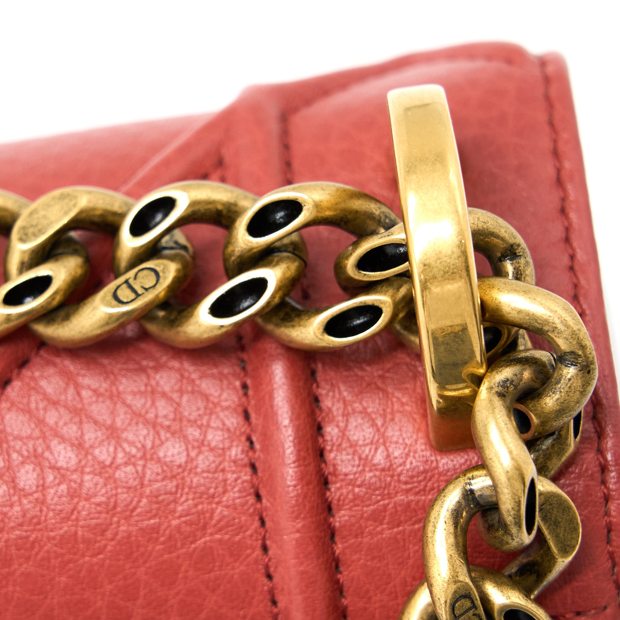 DIOR SMALL DIORAMA CALFSKIN RED BRUSHED GHW