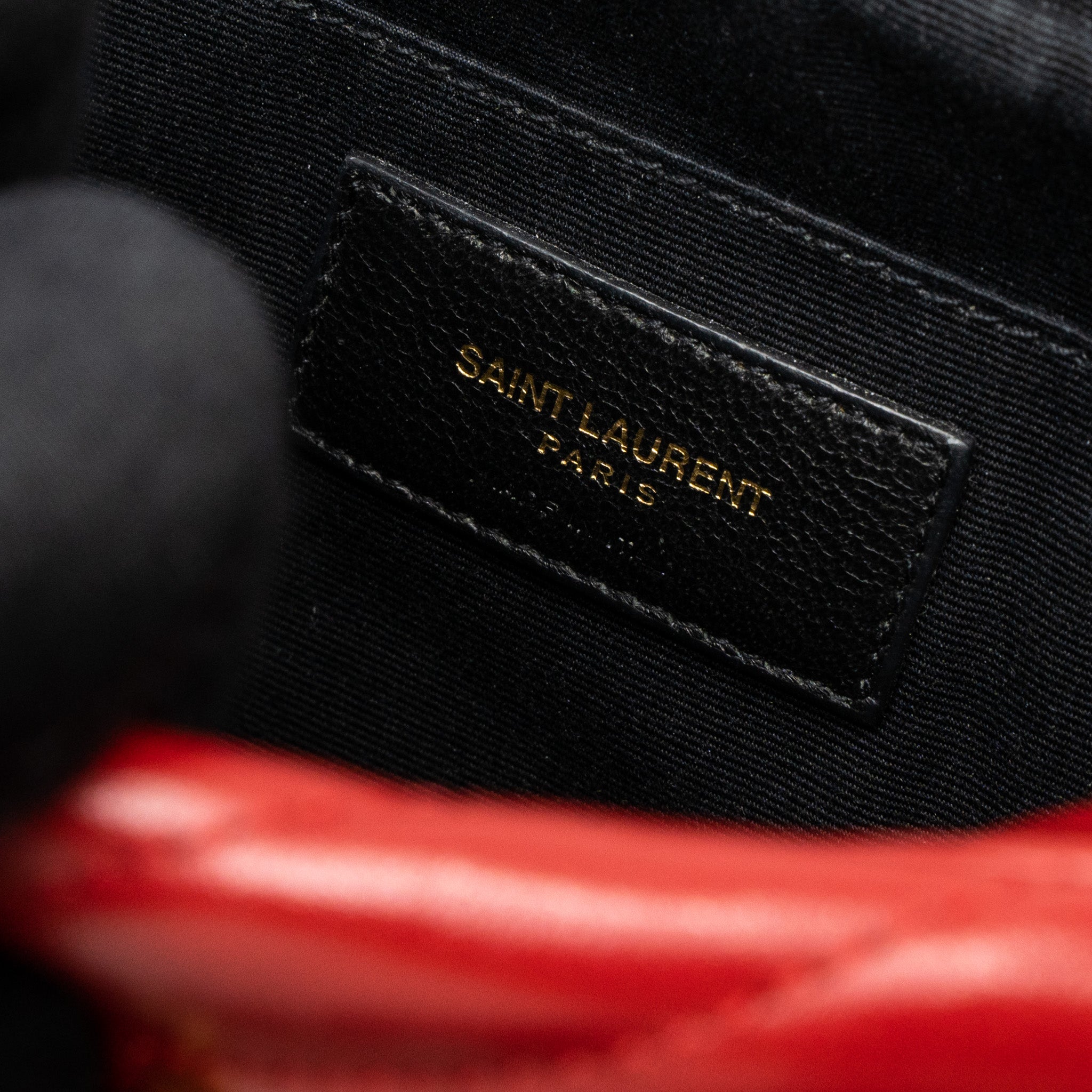 SAINT LAURENT LOU CAMERA BAG CALFSKIN RED GHW