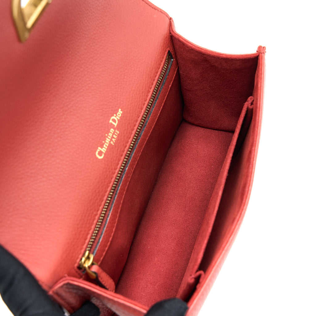 DIOR SMALL DIORAMA CALFSKIN RED BRUSHED GHW