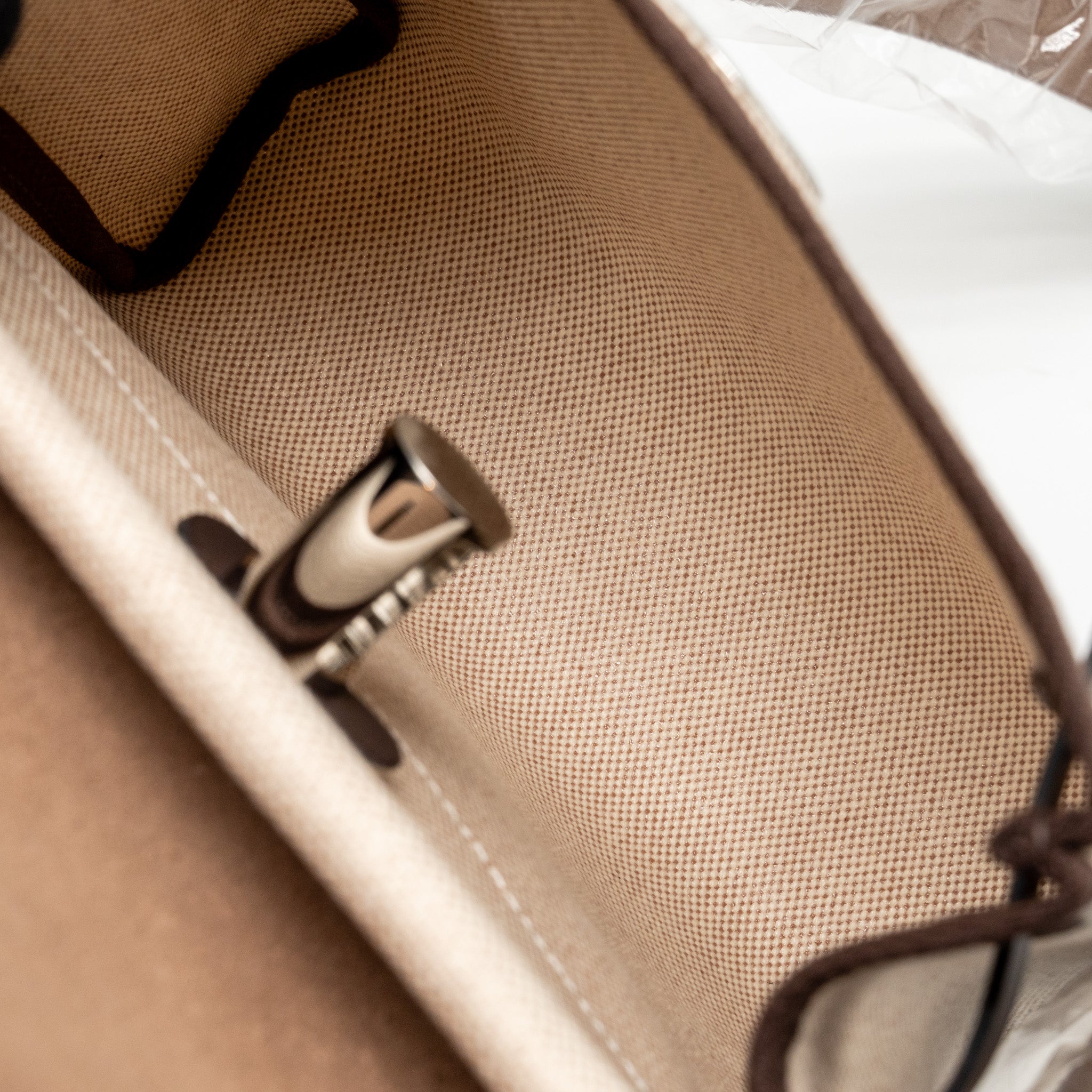 HERMES HERBAG MINI CANVAS/HUNTER LEATHER ECRU-BEIGE/EBENE SHW