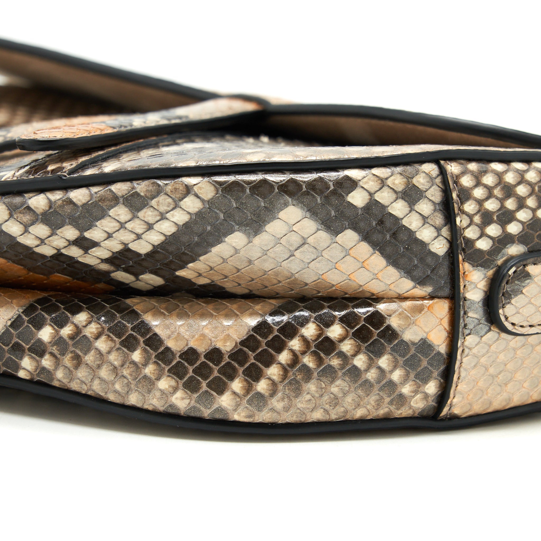 DIOR PYTHON MEDIUM SADDLE BAG GHW