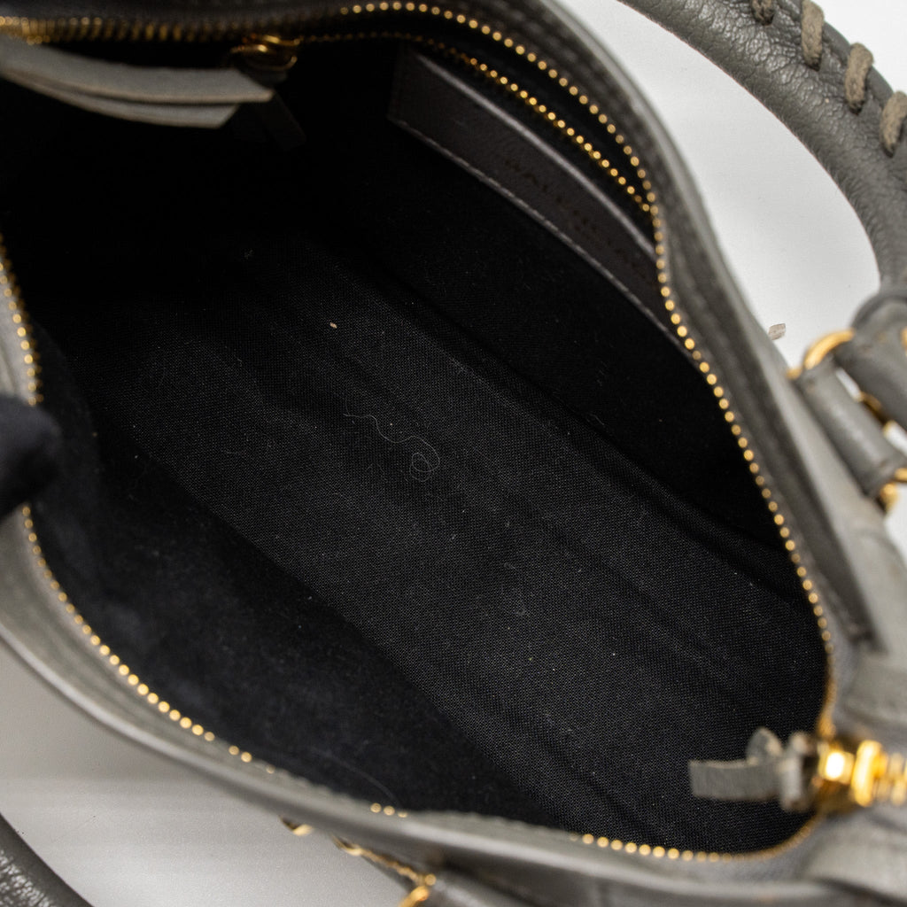 BALENCIAGA MINI CITY BAG GREY GHW