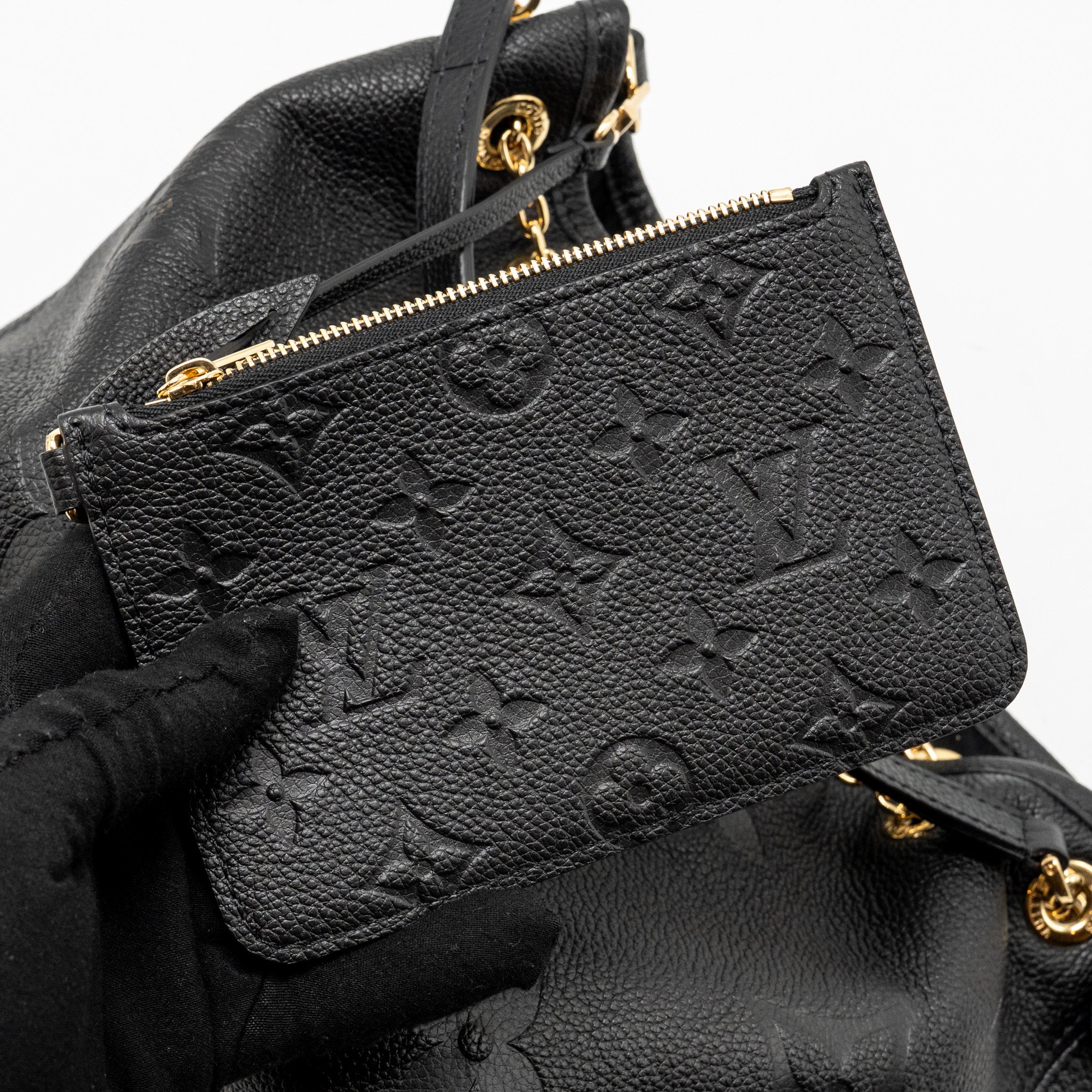 LOUIS VUITTON BUNDLE BAG MONOGRAM EMPREINTE LEATHER BLACK GHW